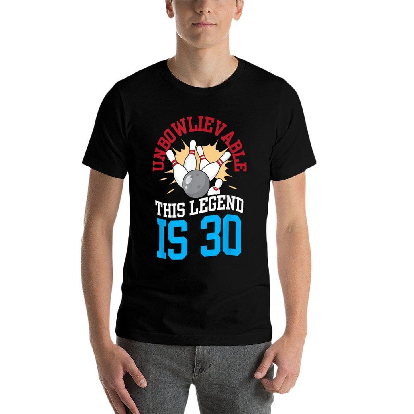 Unbowlievable This Legend Is 30 Bowling 30th Birthday Oversized Silhouette T-Shirt