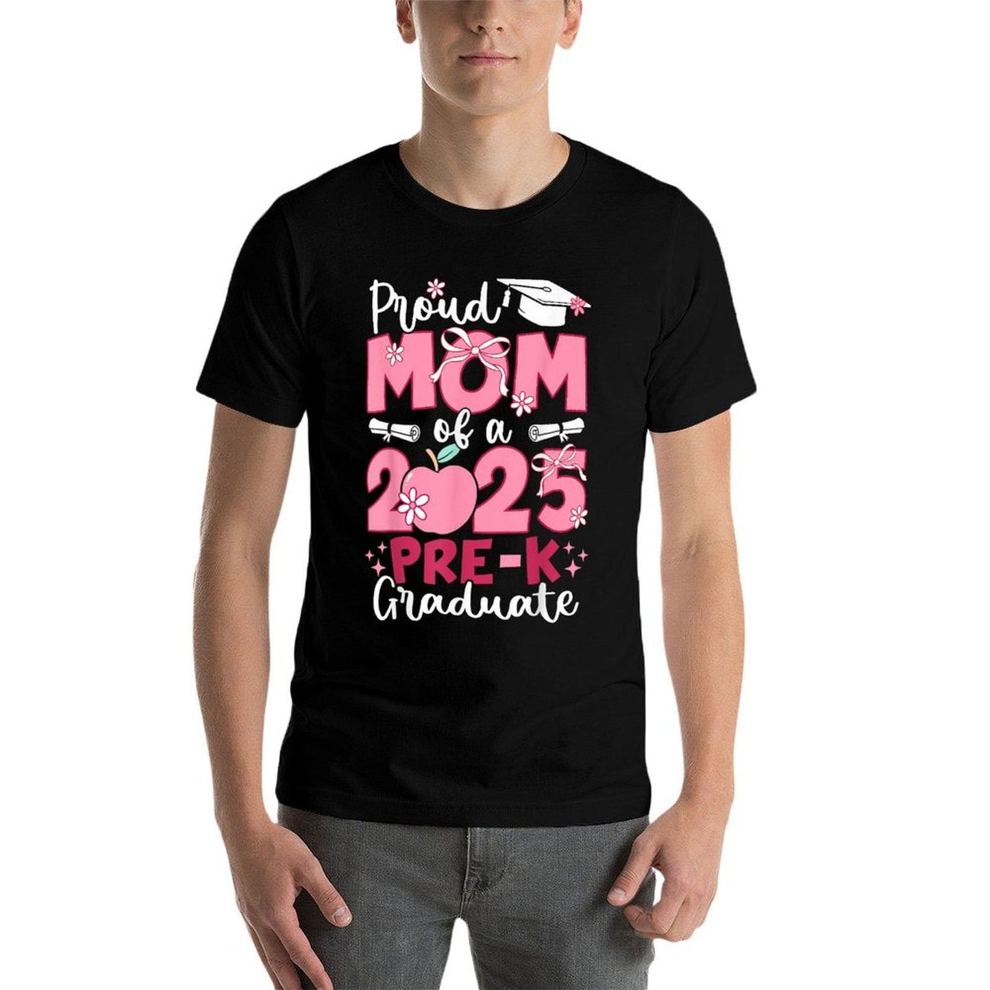 Proud Mom Of 2025 Pre-K Graduate Mothers Day Graduation Prek Soft T-Shirt