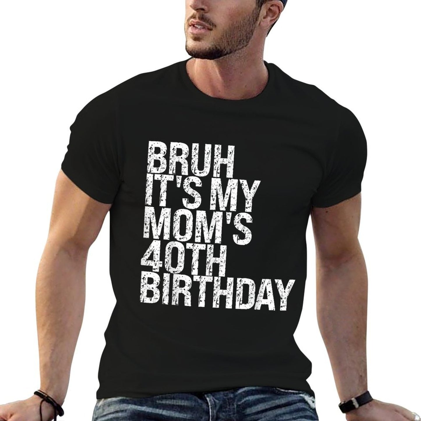 Bruh It's My Queen Mom's 40th Birthday OMG Crown Happy Funny Trendy Pattern T-Shirt