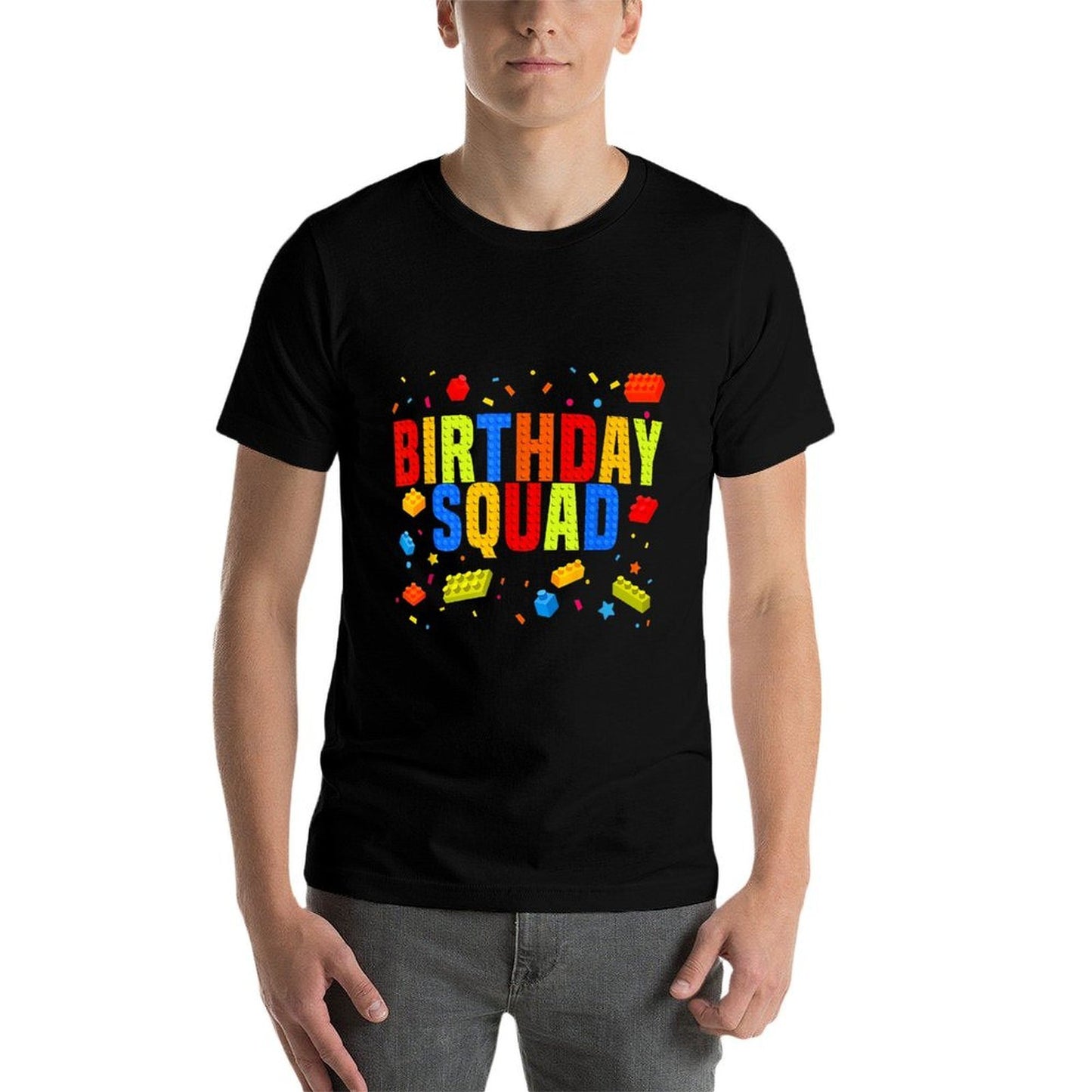 Brick Builder Funny Blocks Master Builder Birthday Squad Relaxed-fit T-Shirt