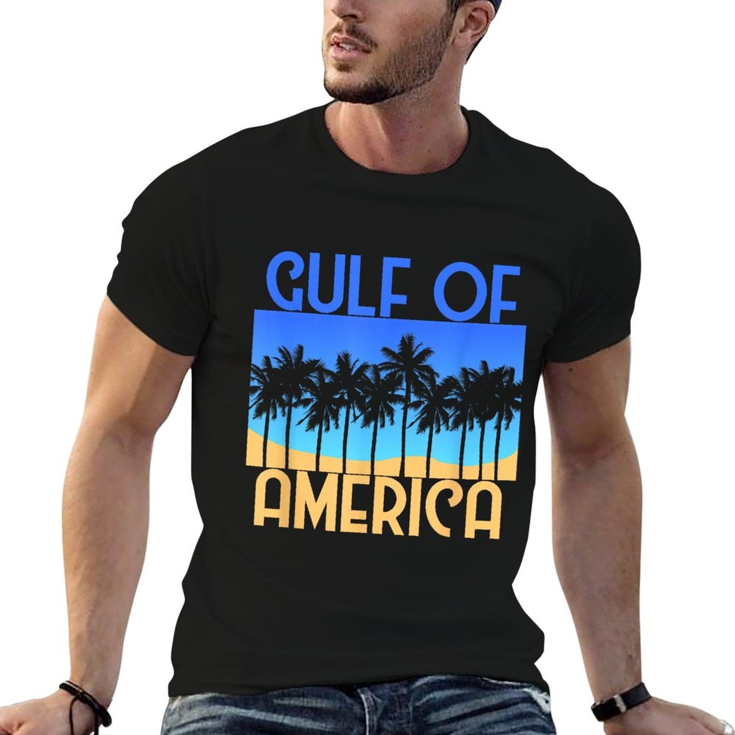 Retro Vintage Gulf of USA America Est. 2025 Mexico Summer-ready Fabric T-Shirt