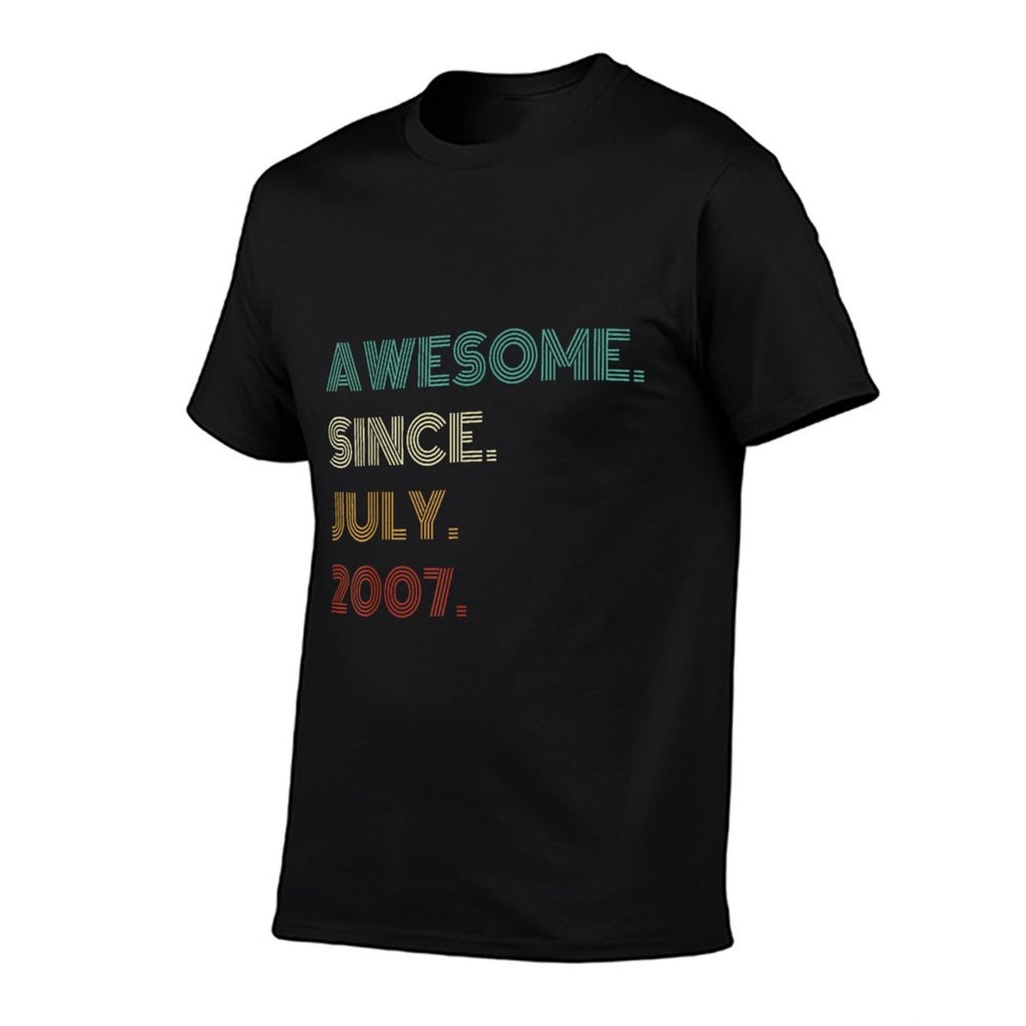 18 Years Old Awesome Since July 2007 18th Birthday Comfortable T-Shirt