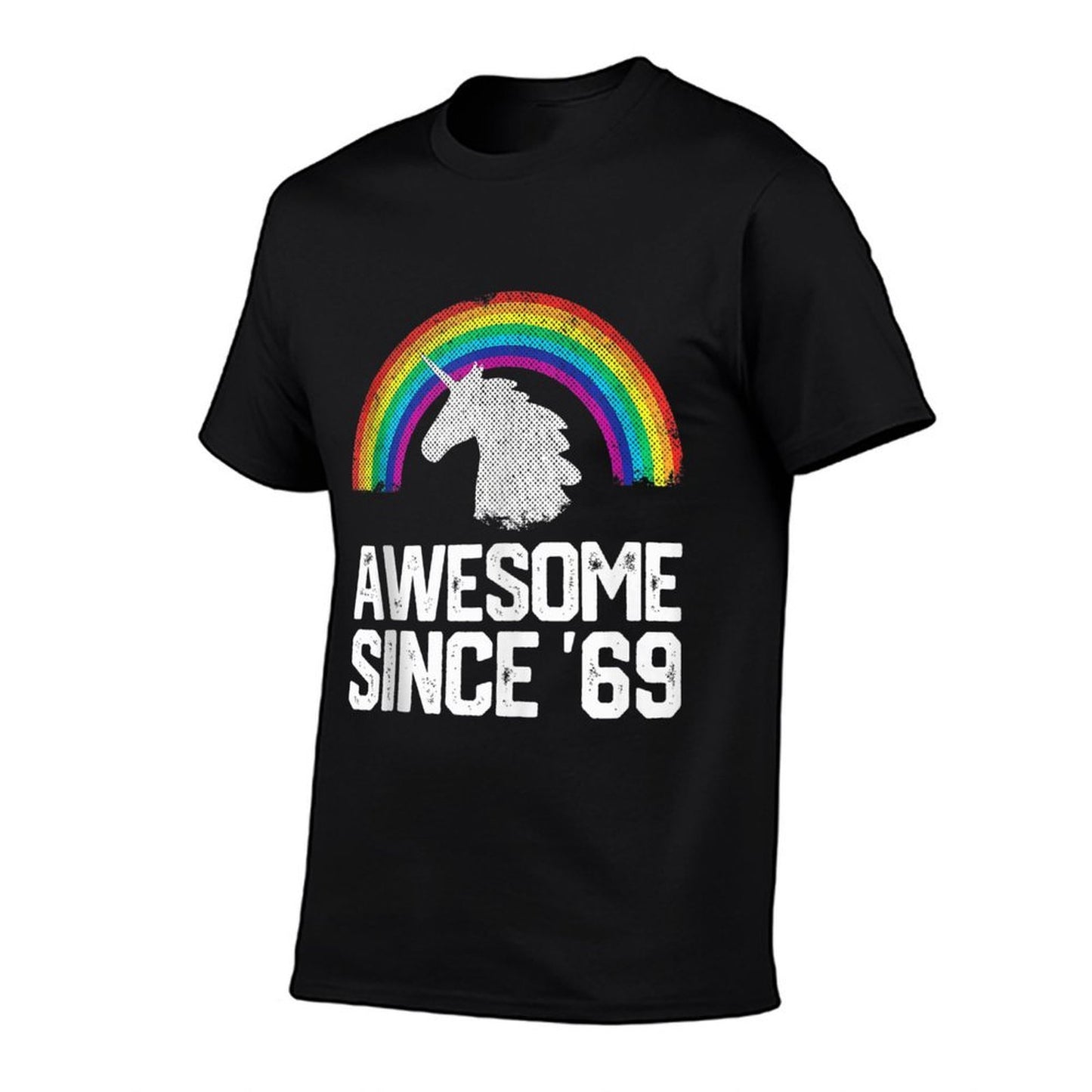 50th Birthday Gifts Awesome 1969 Retro Rainbow Funny Unicorn Eco-friendly Material T-Shirt