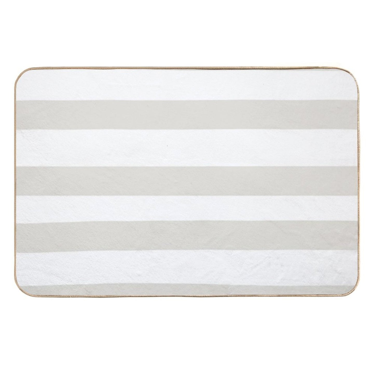 Tan And White Horizontal Line - Stripe Pattern Pairs Valspars 2022 Color of The Year Gilded Linen 6002-1A - Colour Trends Toxin-Free Bath Mat