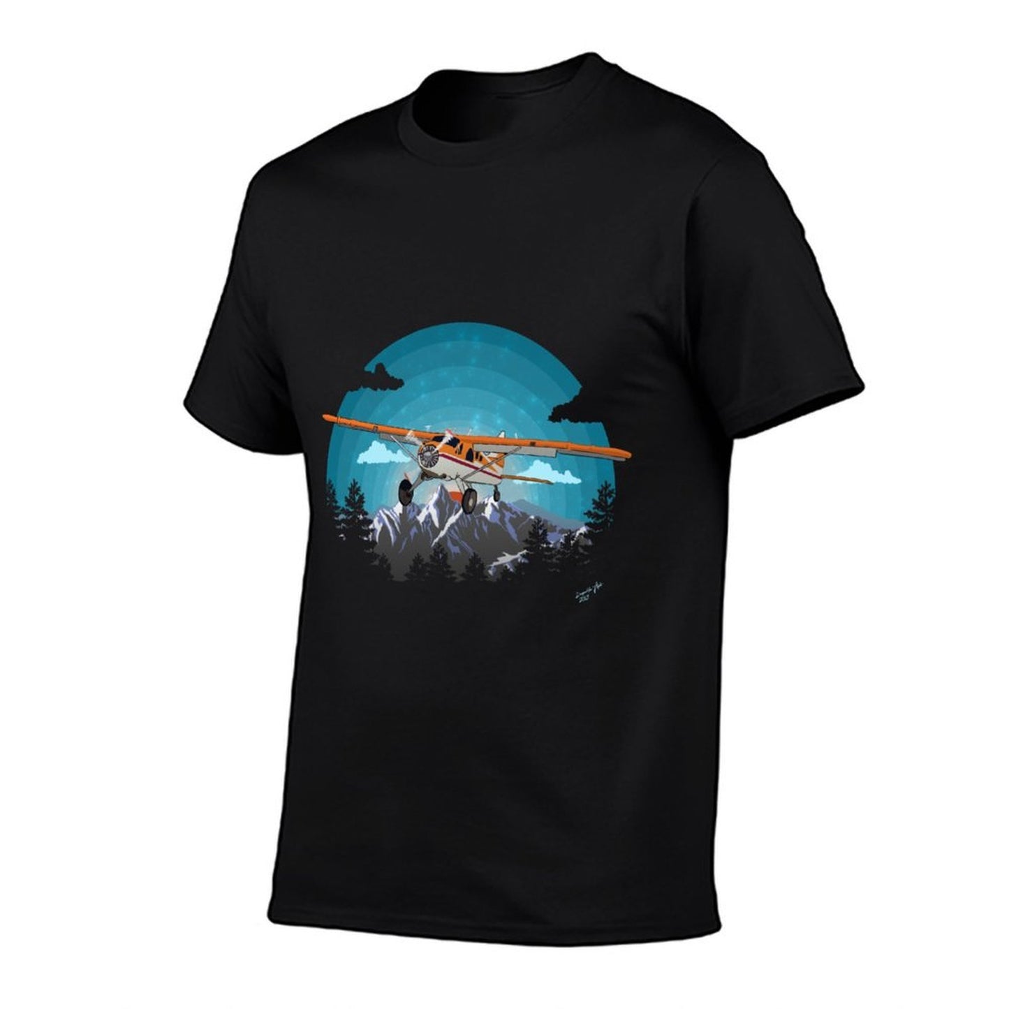 "Twilight Flight" Beaver Bushplane Airplane Flying Pilot Trendy Pattern T-Shirt