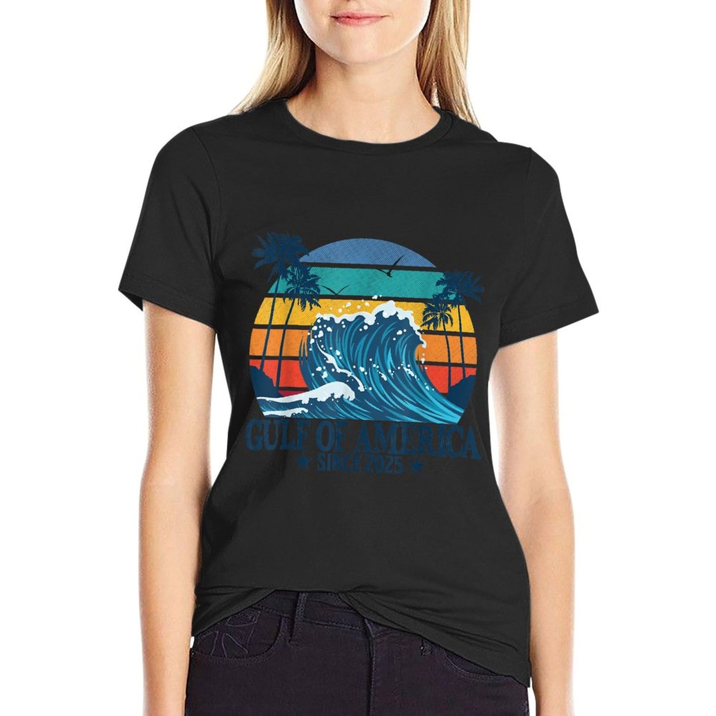 Gulf of US America Vintage Beach America's Gulf Slim-fit Cut T-Shirt