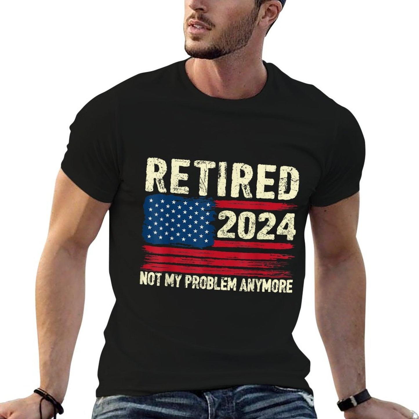 Retired 2024 Not My Problem Anymore Retirement Gifts Vintage-inspired T-Shirt
