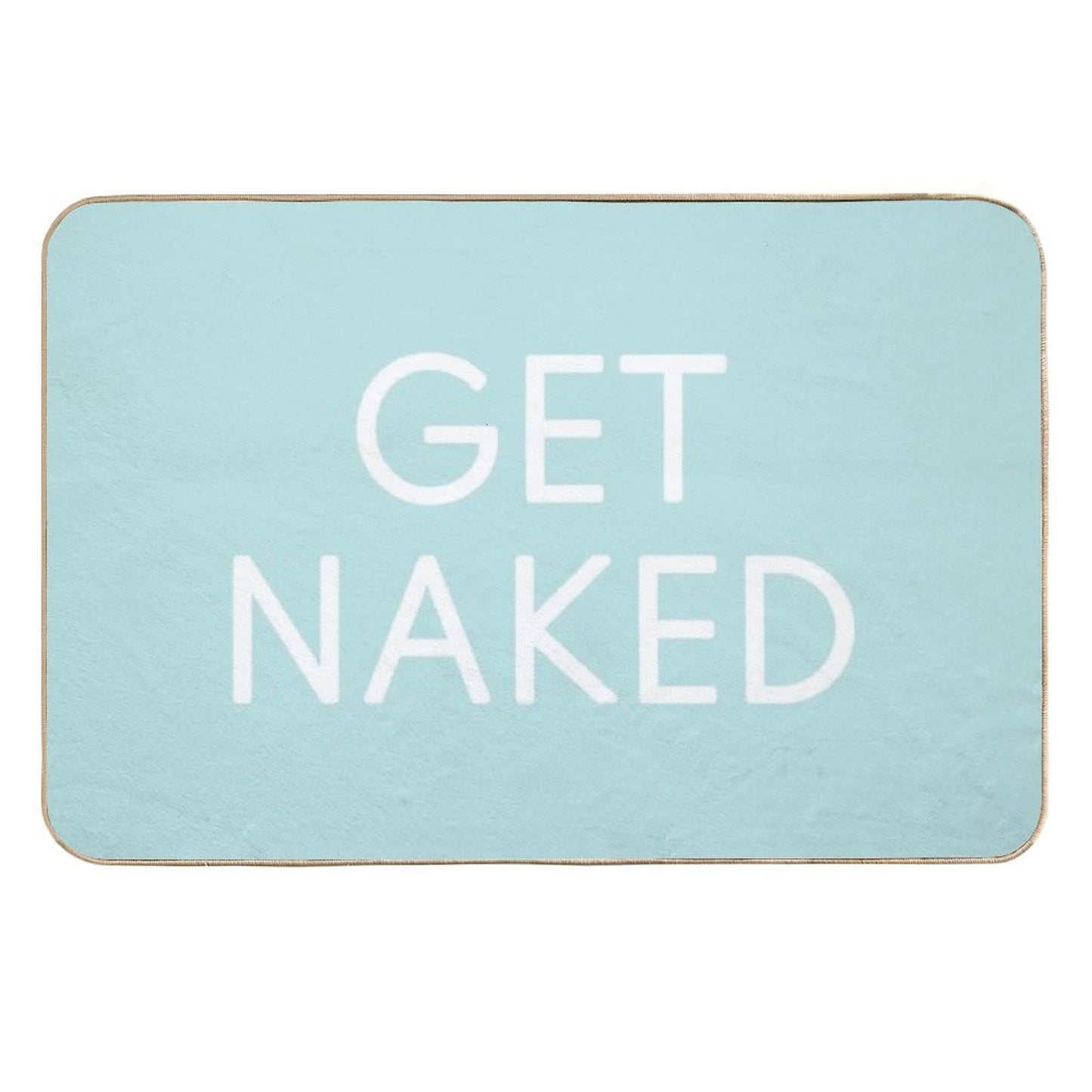 Get Naked - Pastel Teal Blue And White Toxin-Free Bath Mat