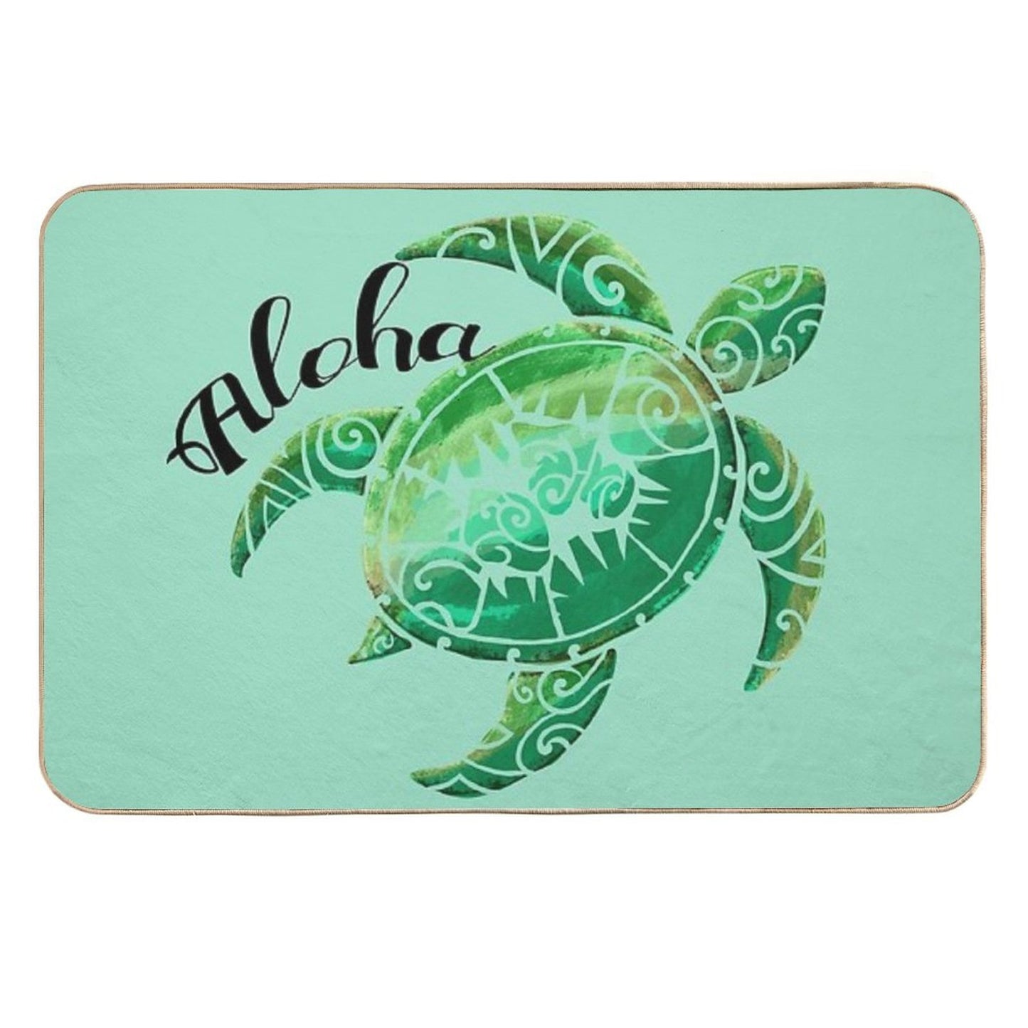 VIntage Hawaiian Turtle Surfacing Long-Lasting Bath Mat