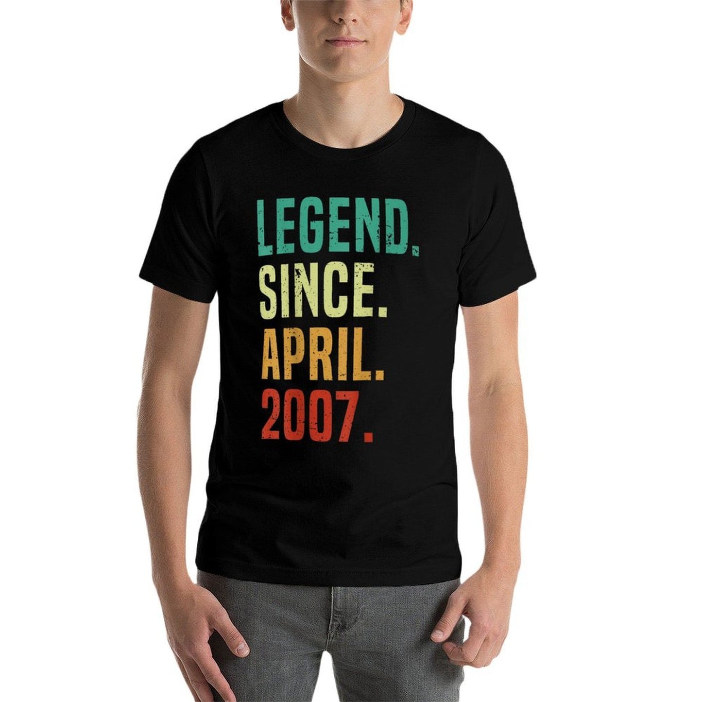 18 Years Old Legend Since April 2007 18th Birthday Cotton T-Shirt