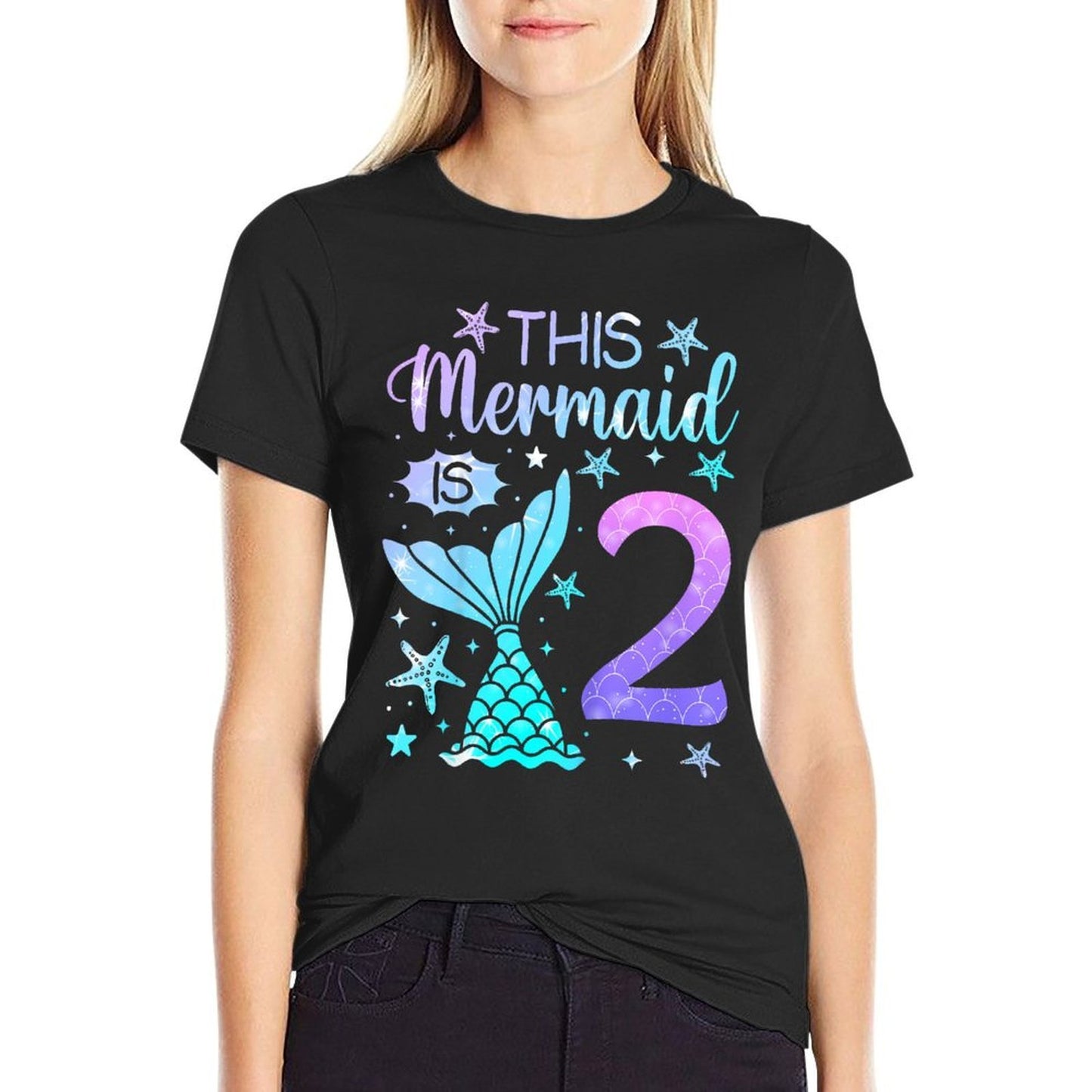 2nd Birthday Girl 2yr Two 2 Year Old Mermaid Bday Vintage-inspired T-Shirt