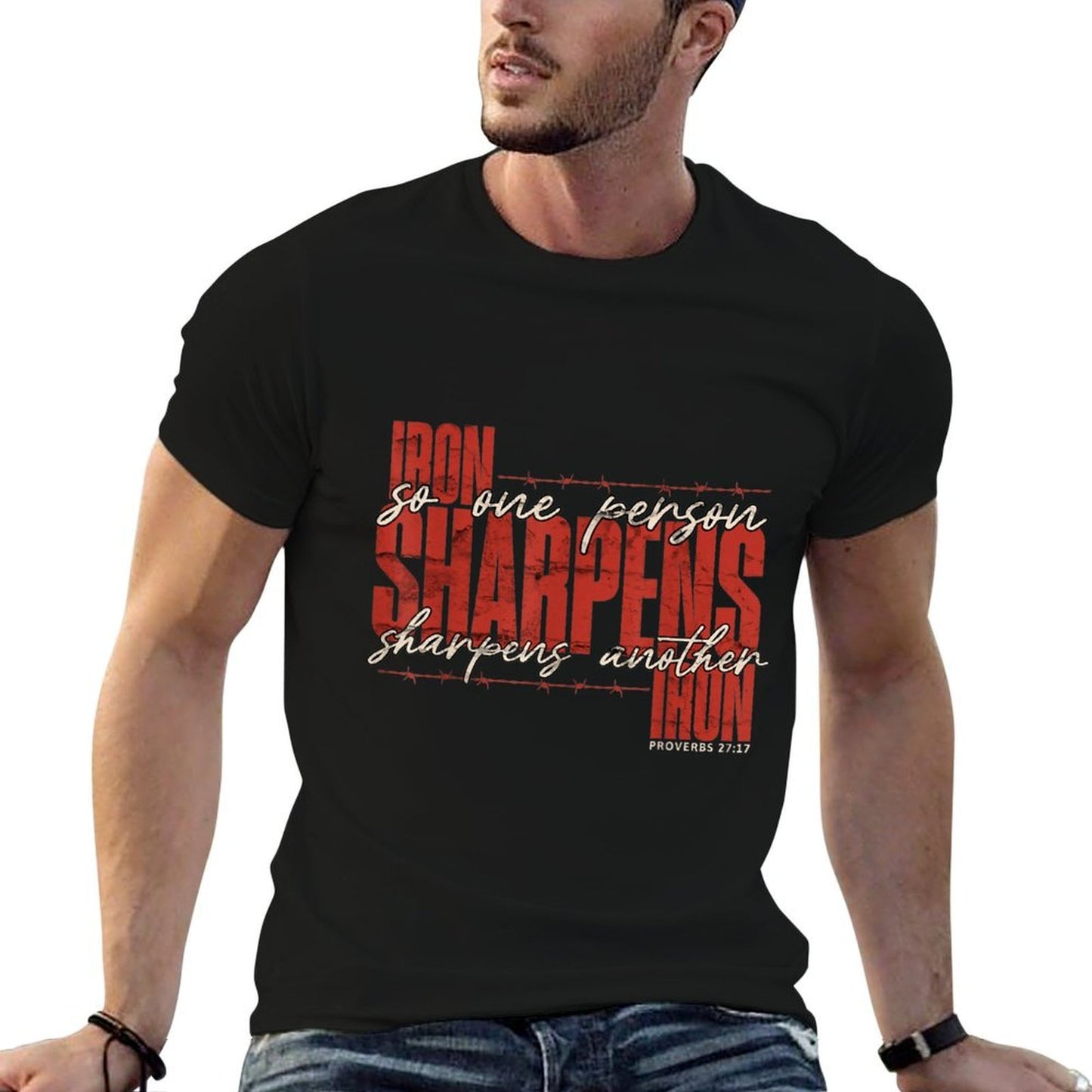 Vintage Iron Sharpens Iron Men Women Faith Religous Gift Versatile T-Shirt