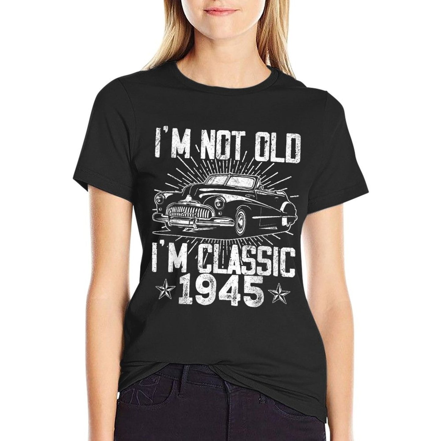 80 Year Old Vintage Classic Car 1945 80th Birthday Gifts Men Heathered Texture T-Shirt
