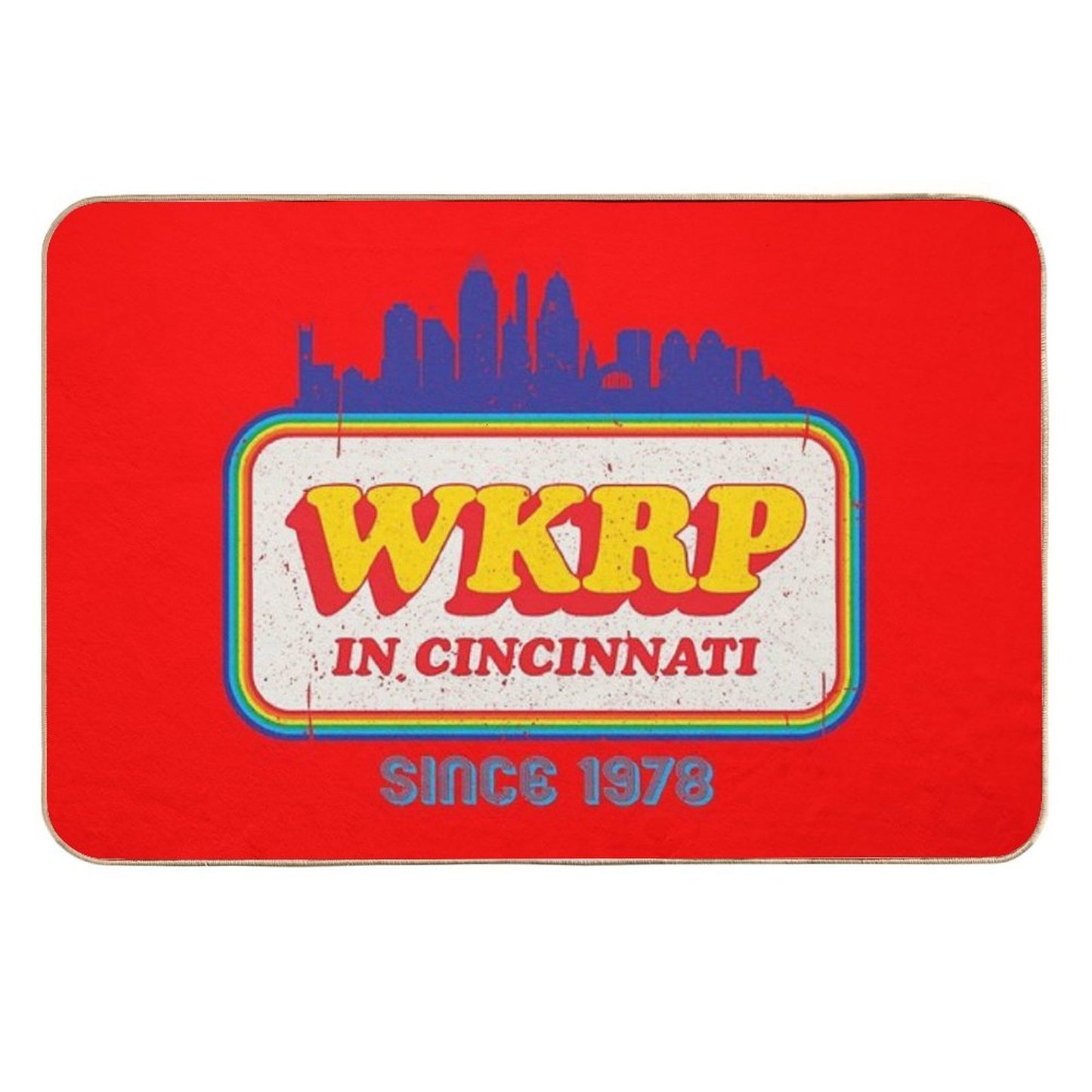 WKRP in Cincinnati Skyline Logo Repositionable Bath Mat