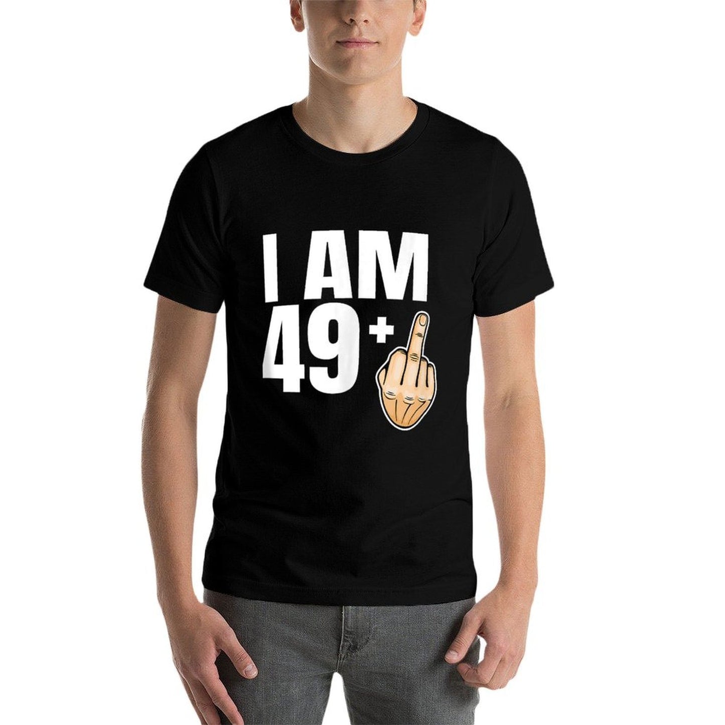 Funny 50th Birthday Middle Finger Gag Gift Summer-ready Fabric T-Shirt