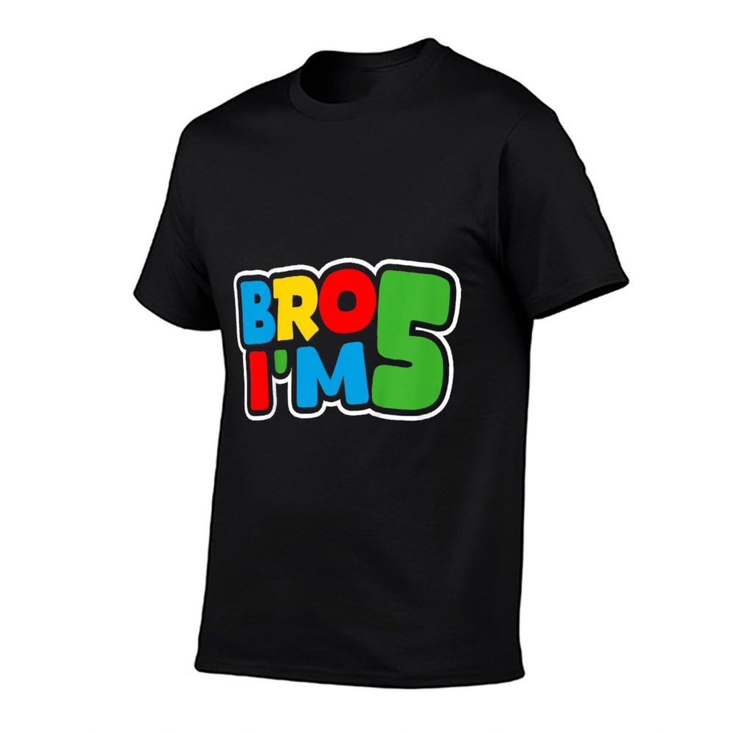 Kids 5th Birthday Boy Bro I’m 5 Year Old Four Party Oversized Silhouette T-Shirt