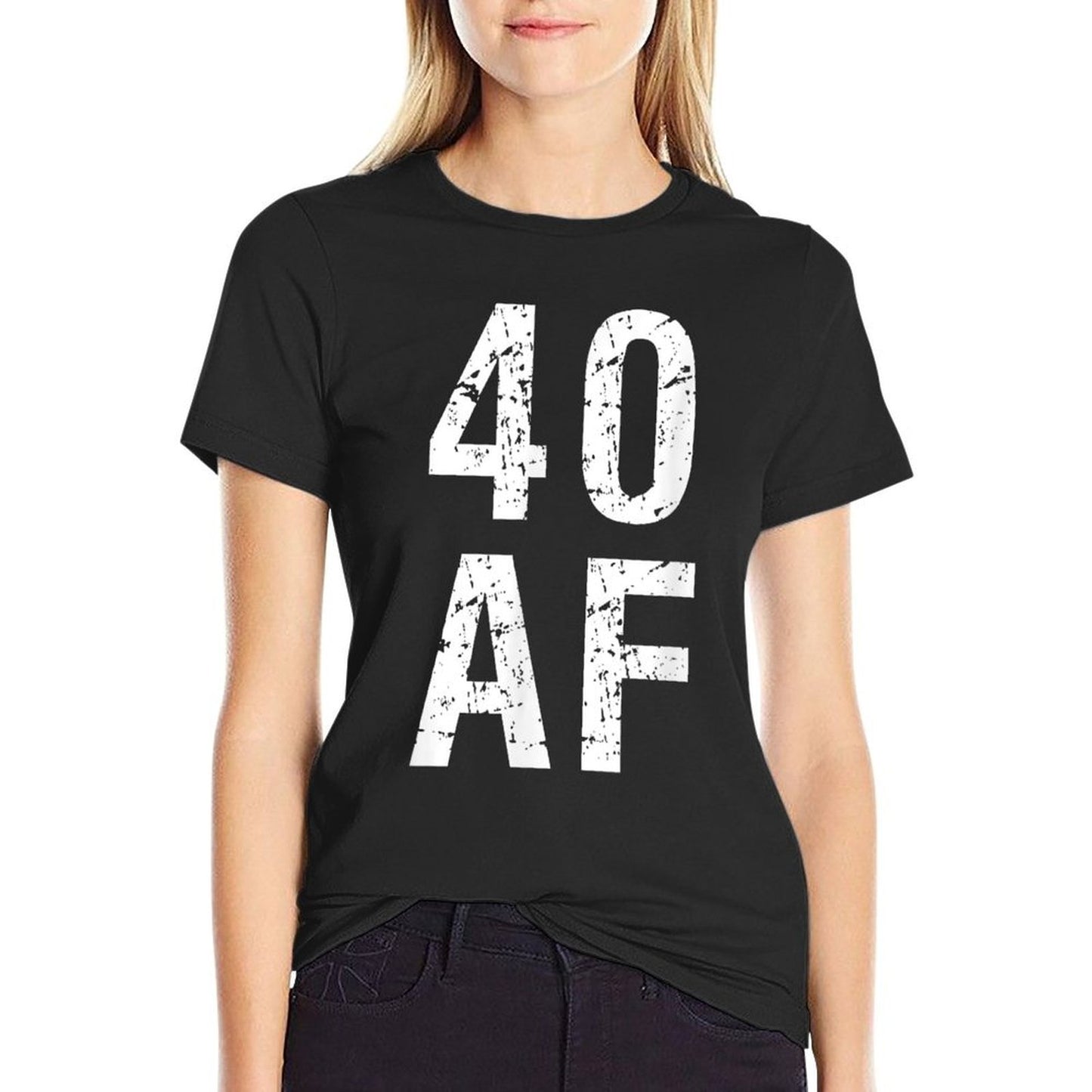 40 AF T - Funny 40th Birthday Present Heathered Texture T-Shirt