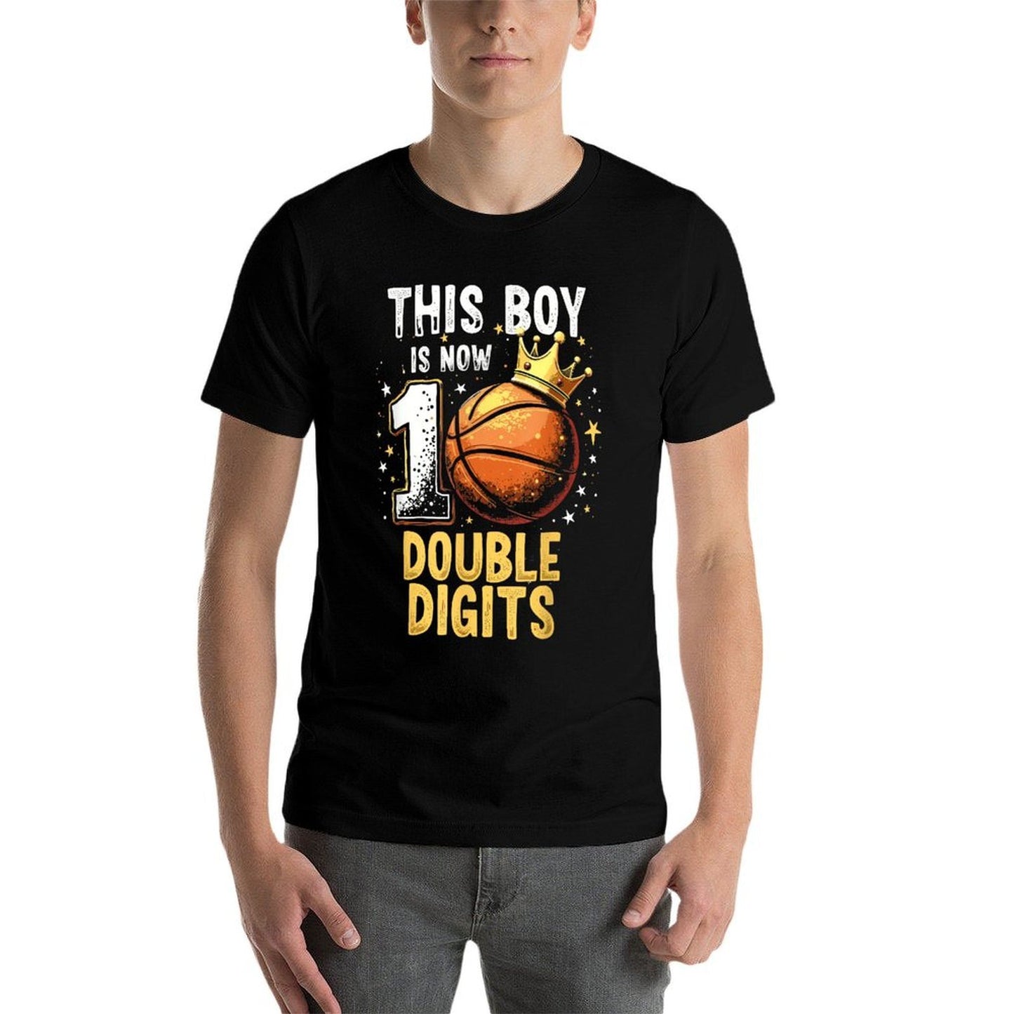 10th Birthday Boys This Boy Double Digits Ten Year Old Wrinkle-resistant T-Shirt