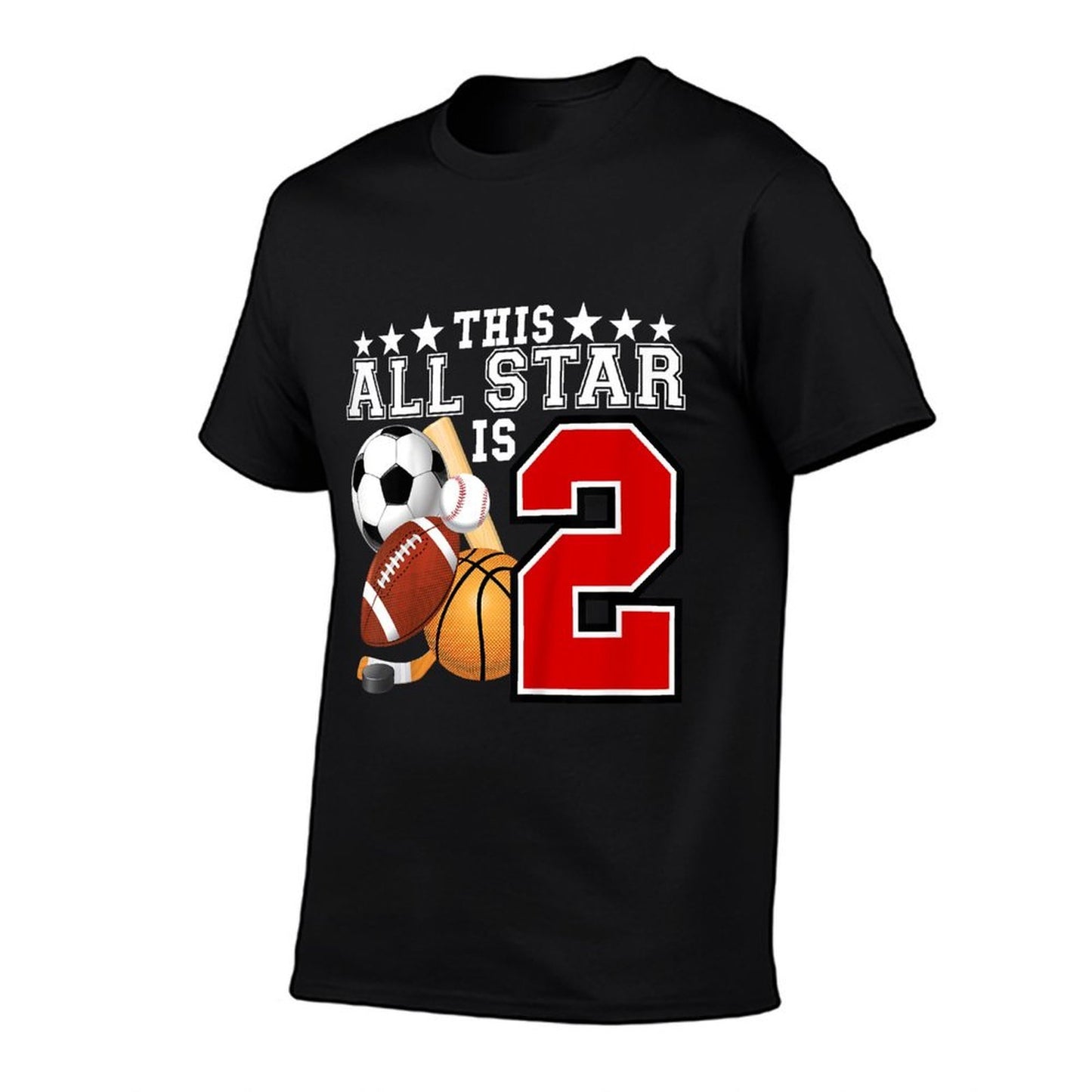 2 Year Old Sports Star Birthday Party All Sport 2nd Gift Easy-care T-Shirt