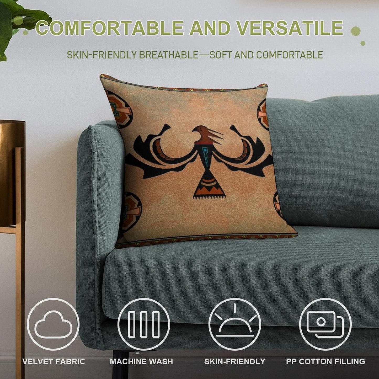 Crow-The Shapeshifter Soft Style Accent Throw Pillow