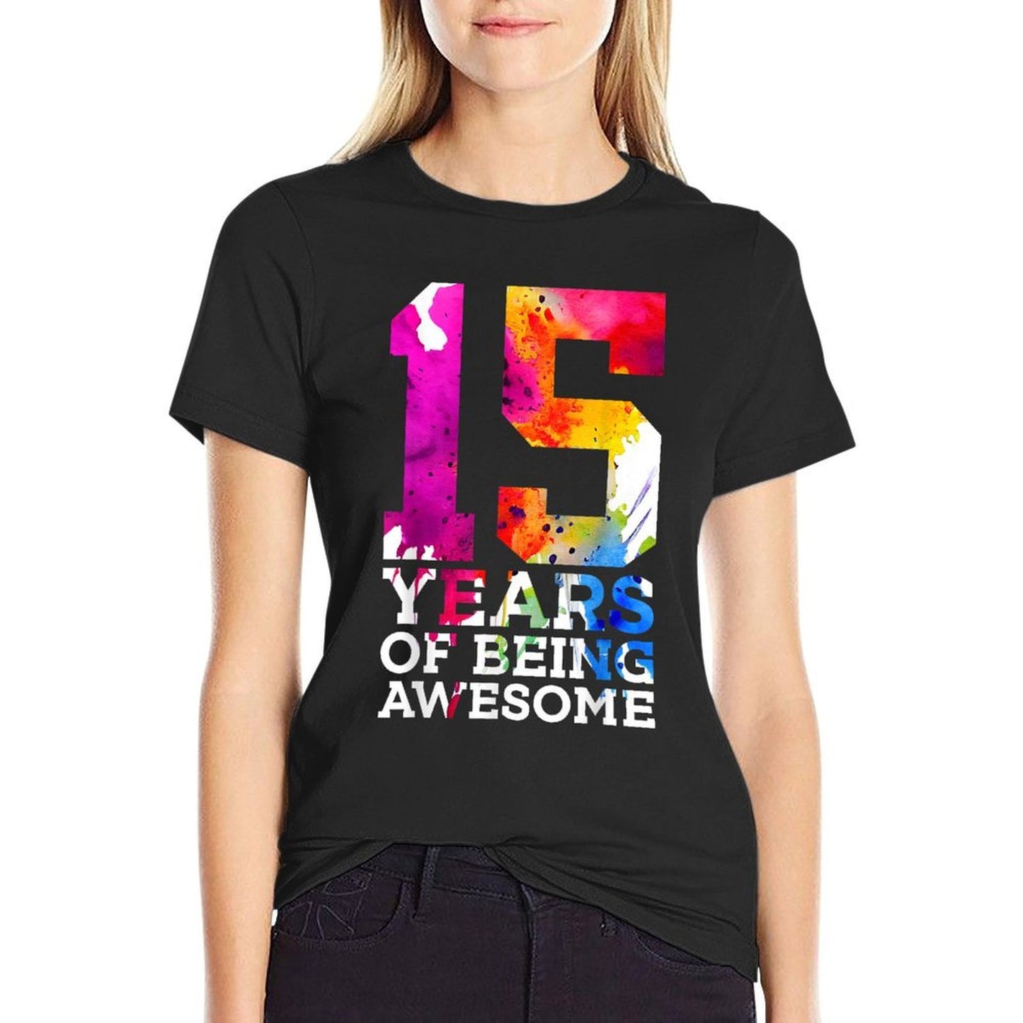 15 YEARS OF BEING AWESOME 15TH BIRTHDAY Easy-care T-Shirt
