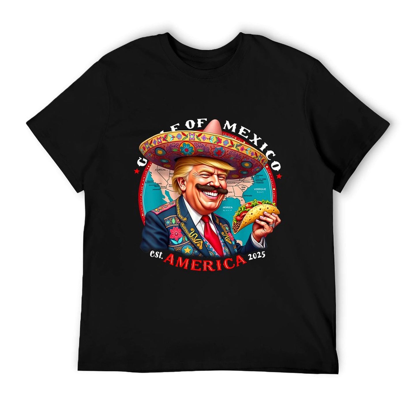Retro Gulf Of US America 2025 American Flag Gulf Mexico Summer-ready Fabric T-Shirt