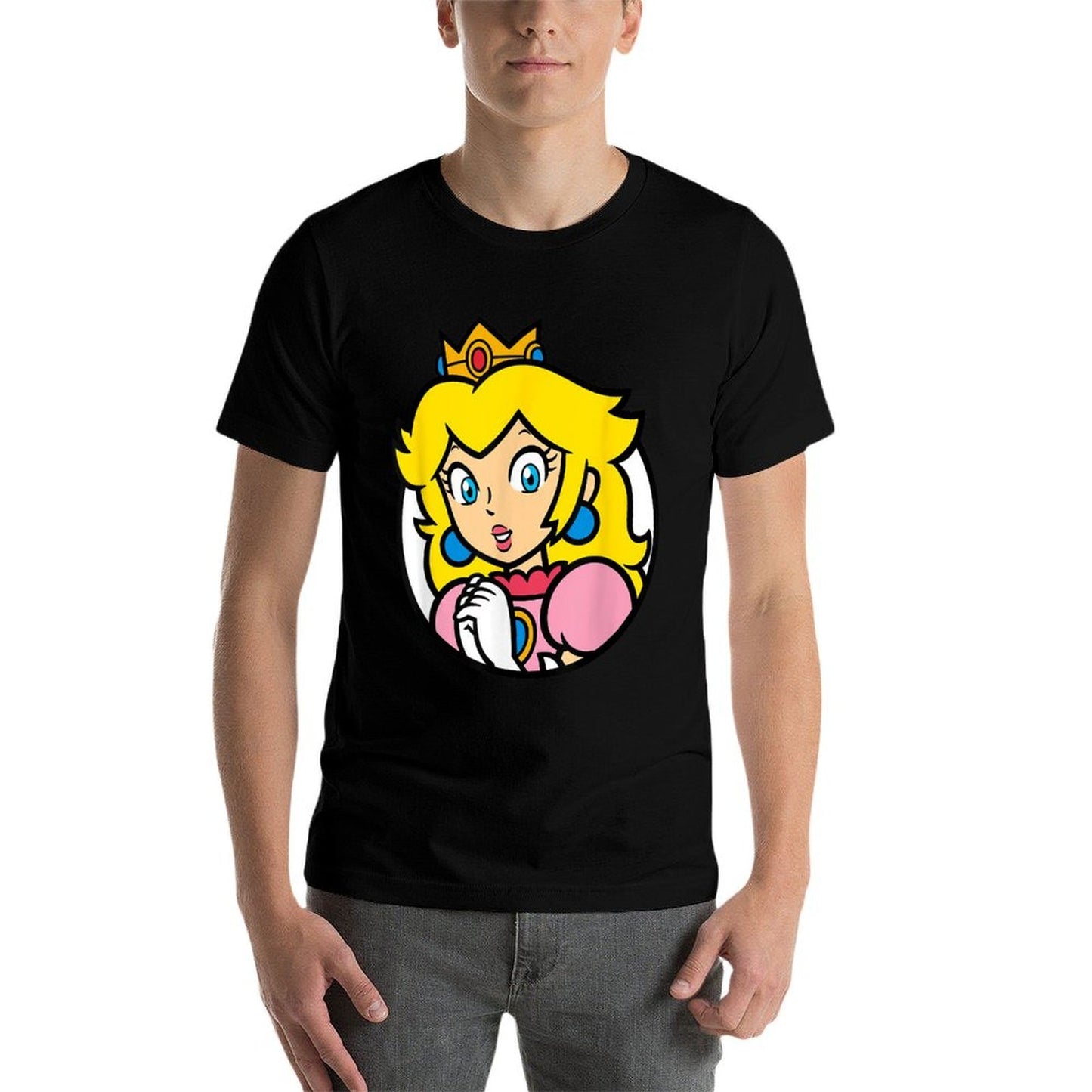Super Mario Bros Princess Peach Nintendo Portrait Lightweight T-Shirt