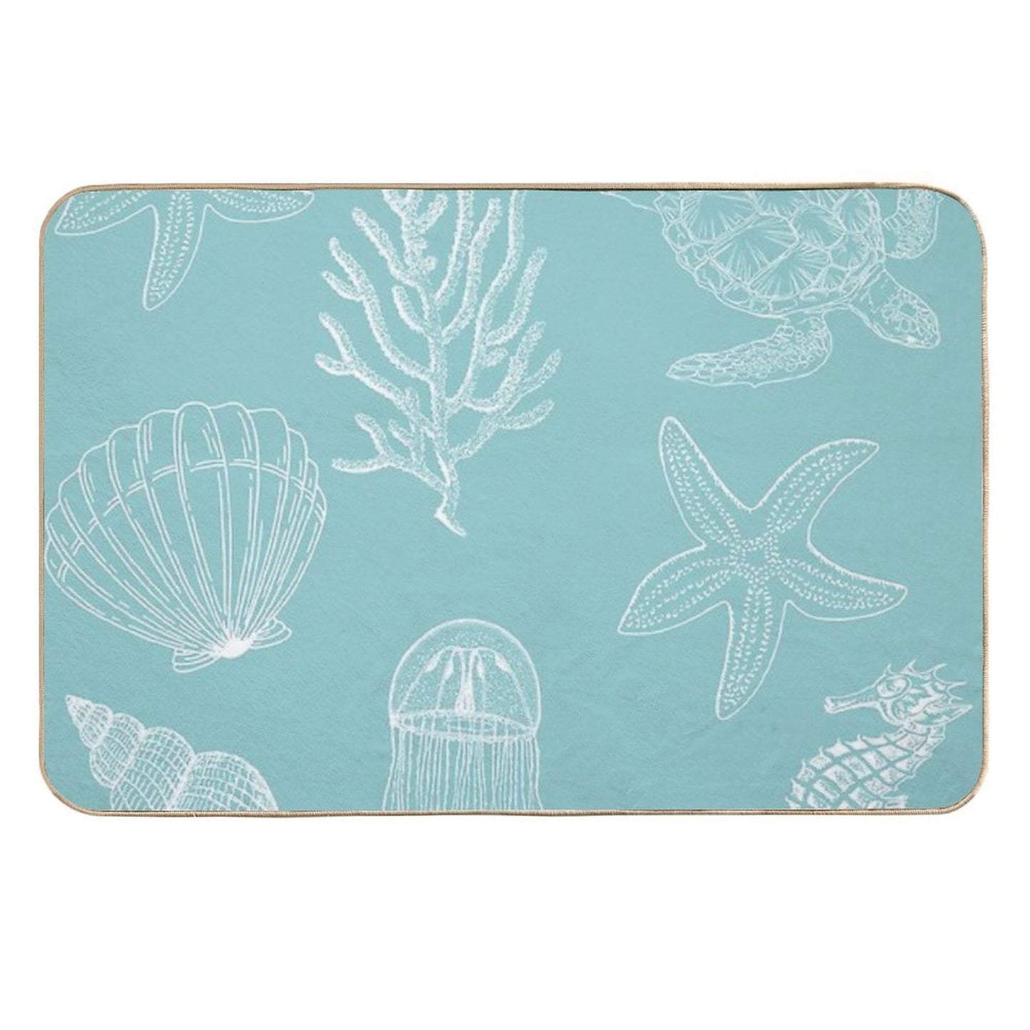 Ocean Bathmat Sea Life Stain-Proof Bath Mat