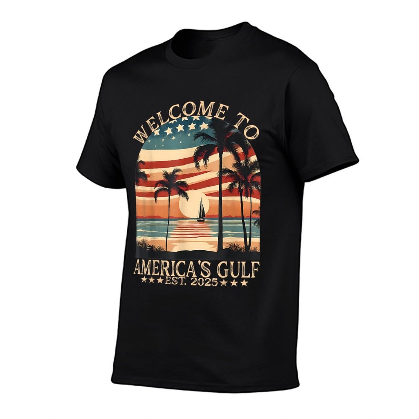 Gulf Of Us America, America's Gulf Us Flag 2025 High-quality Stitching T-Shirt