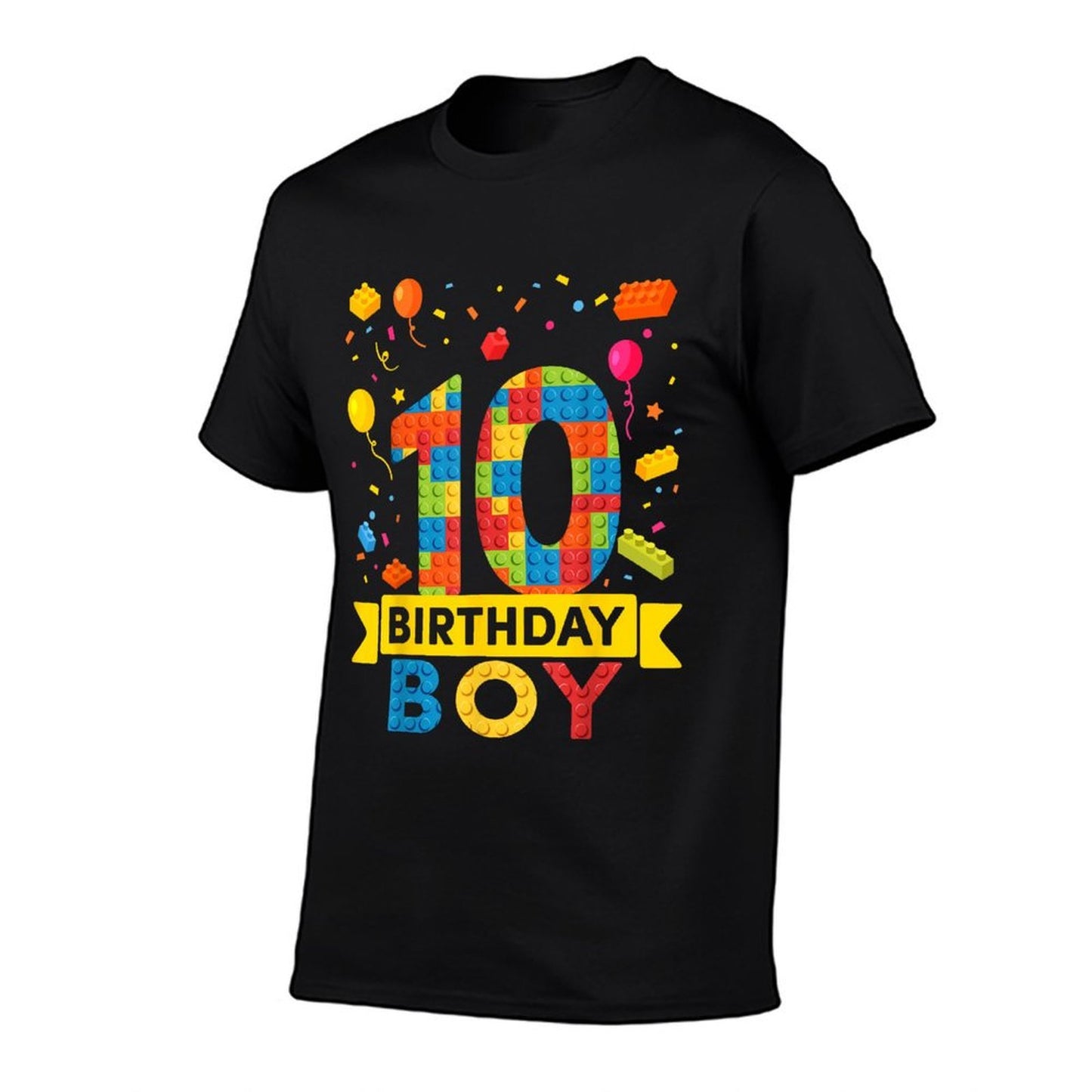 10 Year Old Building Blocks 10th Birthday Boy High-quality Stitching T-Shirt