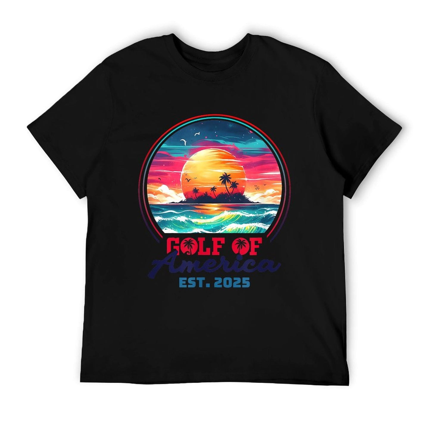 Funny USA America Shirt Gulf Of Us America Est 2025 Ribbed Collar T-Shirt