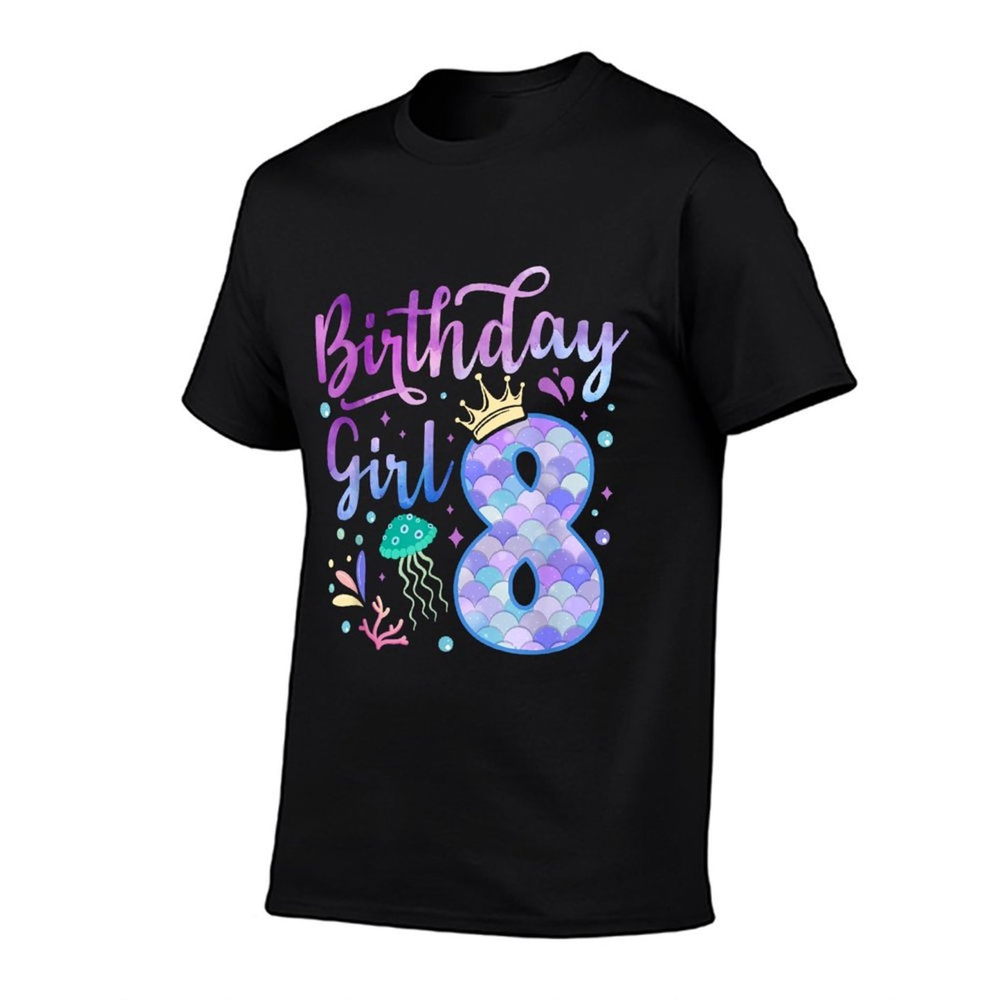 It's My 8th Bday Mermaid Funny Birthday Girls 8 Years Old Easy-care T-Shirt