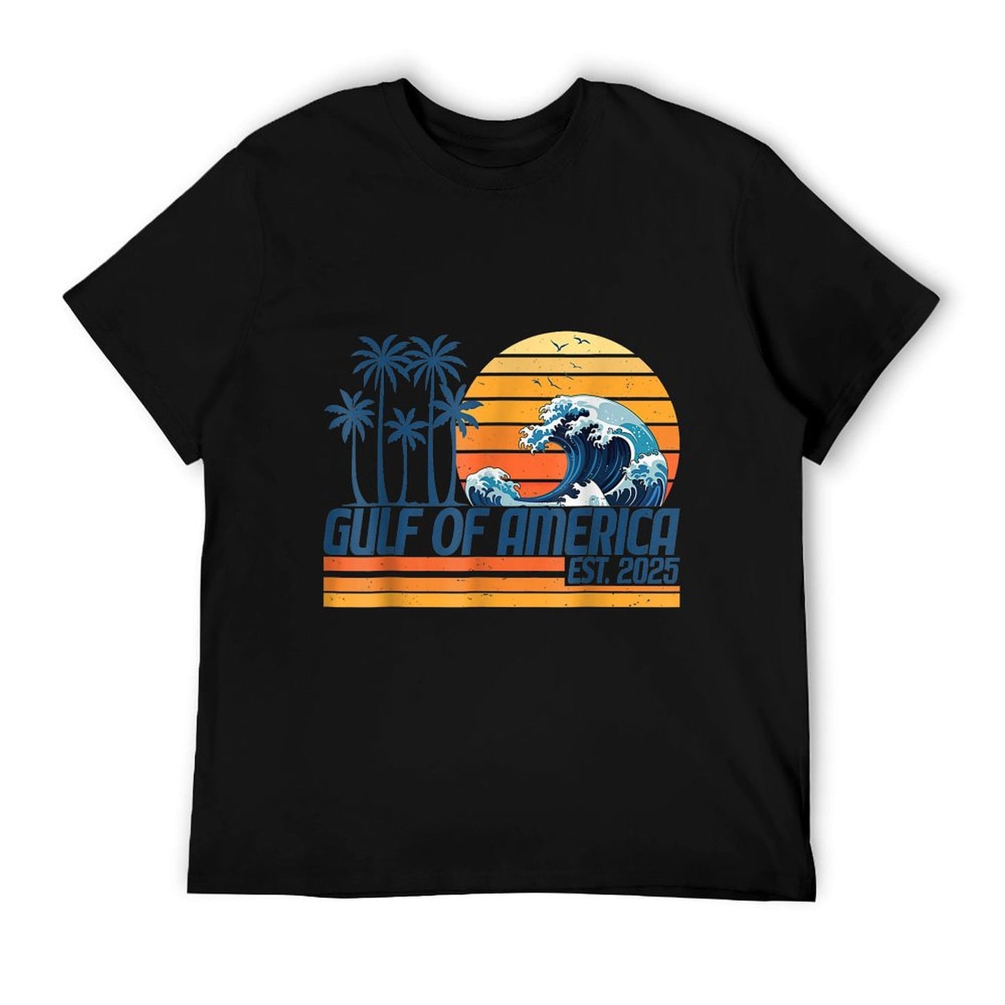 Gulf Of USA America Est 2025 Retro Vintage Gulf Of Mexico Trendy Pattern T-Shirt