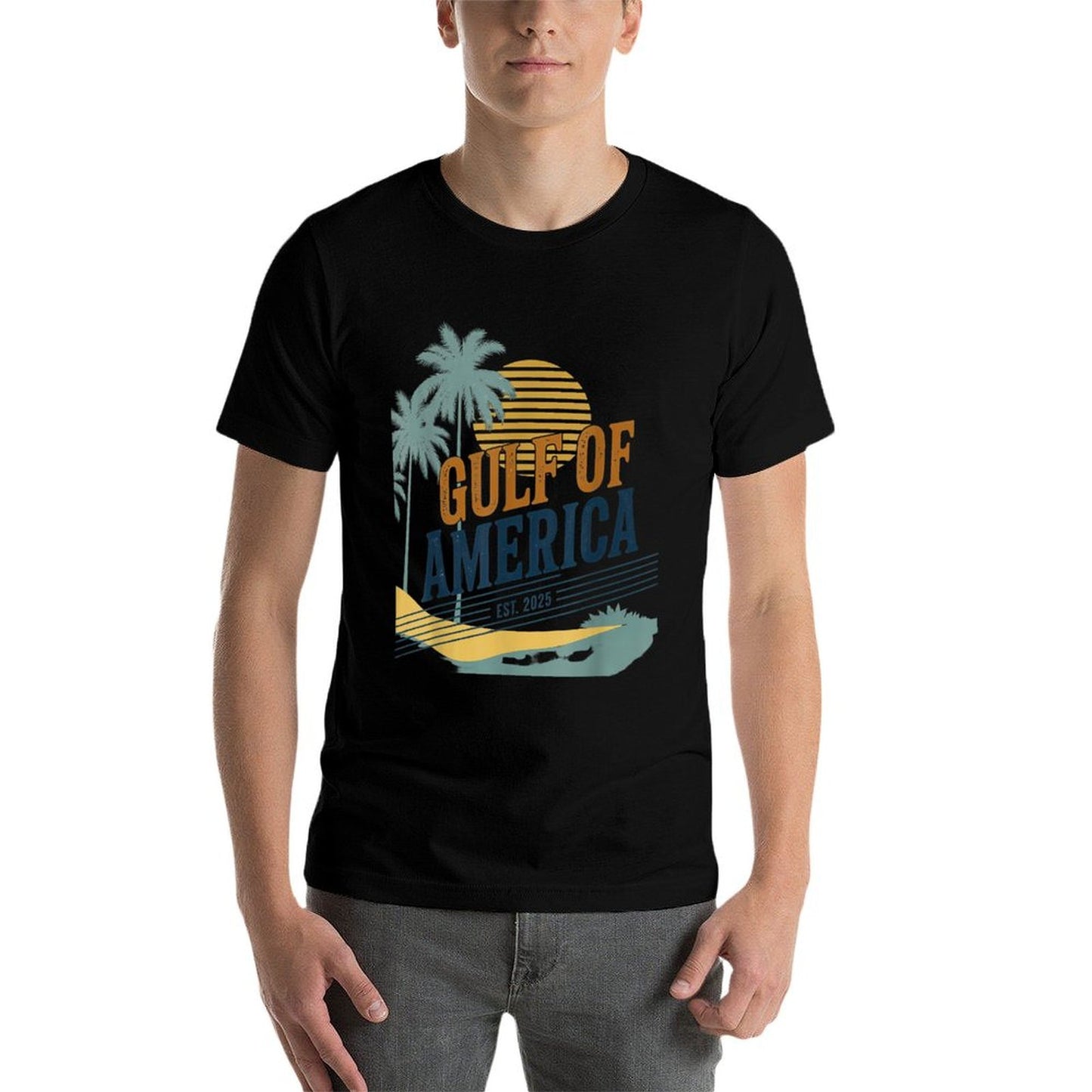 Retro Vintage Gulf Of USA America Est 2025 Gulf Mexico Soft T-Shirt