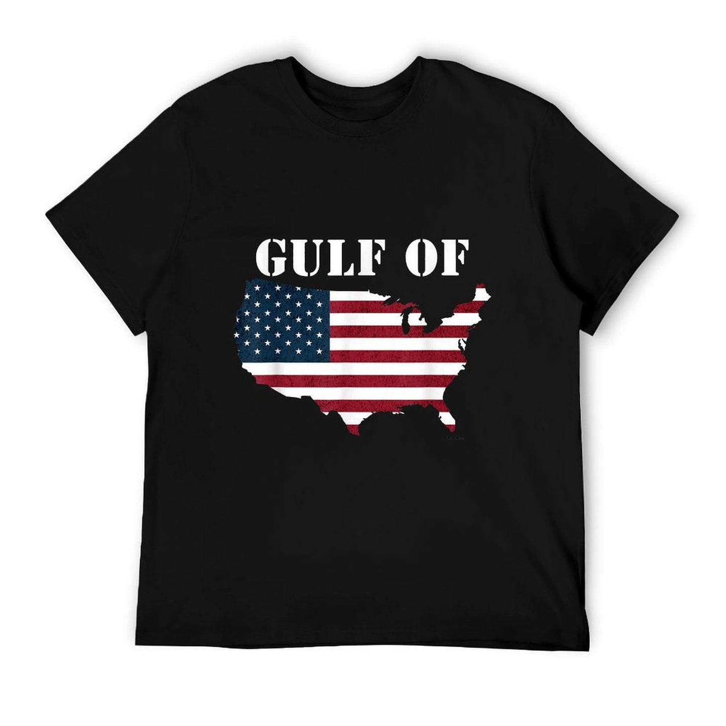 Gulf Of United States Of America Map Funny Patriotic Oversized Silhouette T-Shirt