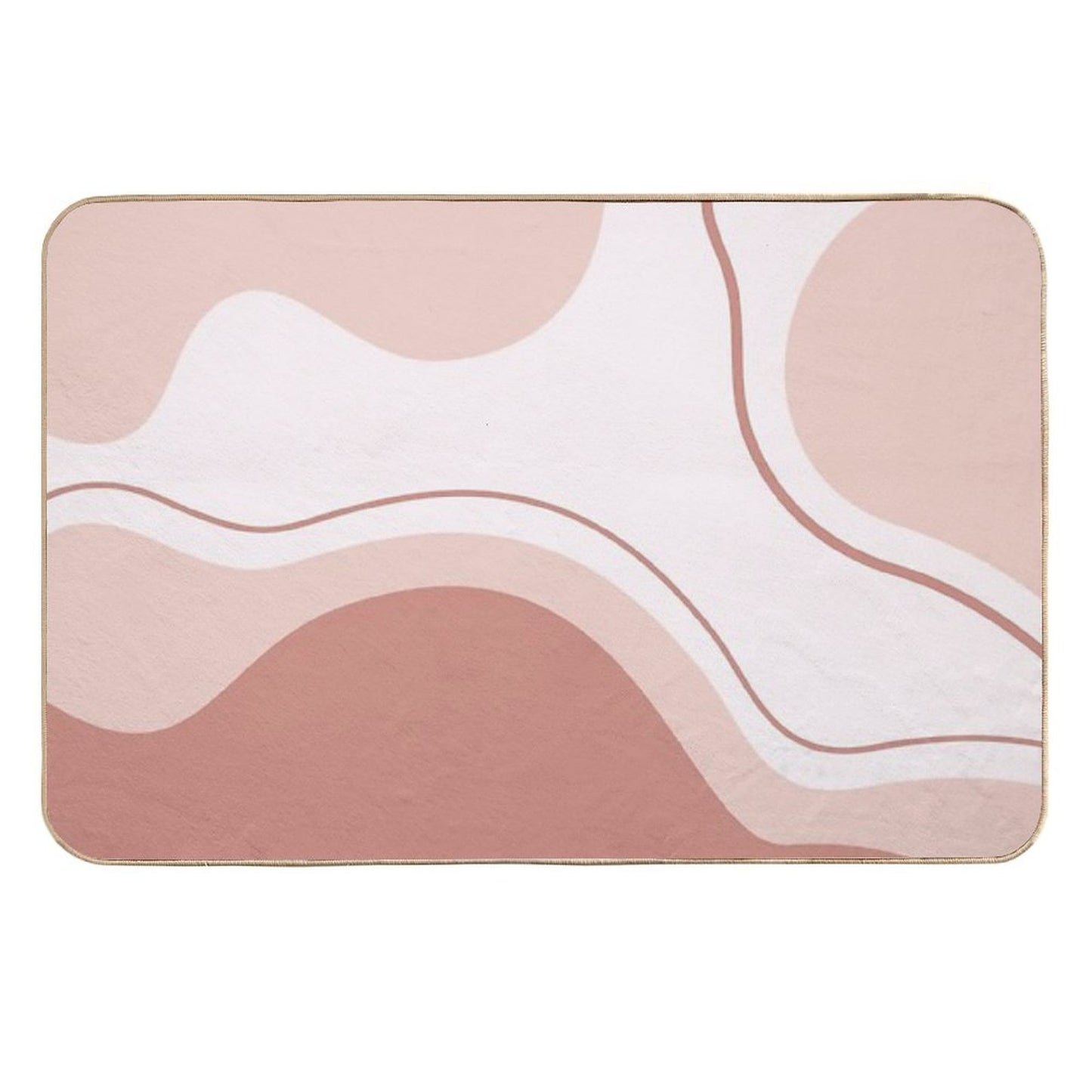 Aesthetic Pink, Minimalist Art, Simple Pattern, Wave Abstract Multi-Purpose Bath Mat