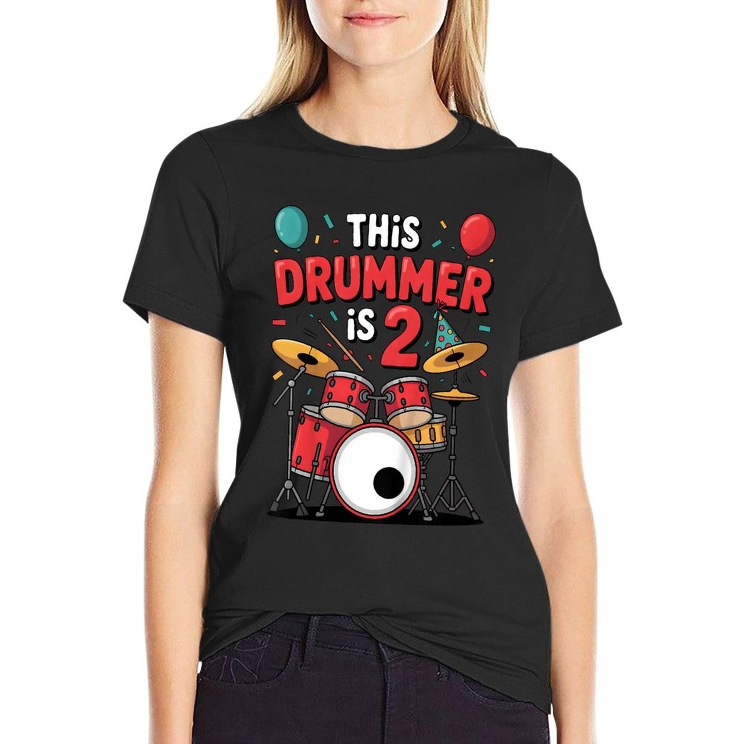 Kids Drummer 2nd Birthday 2 Year Old Kids Boys Second Bday Drum Affordable Price T-Shirt