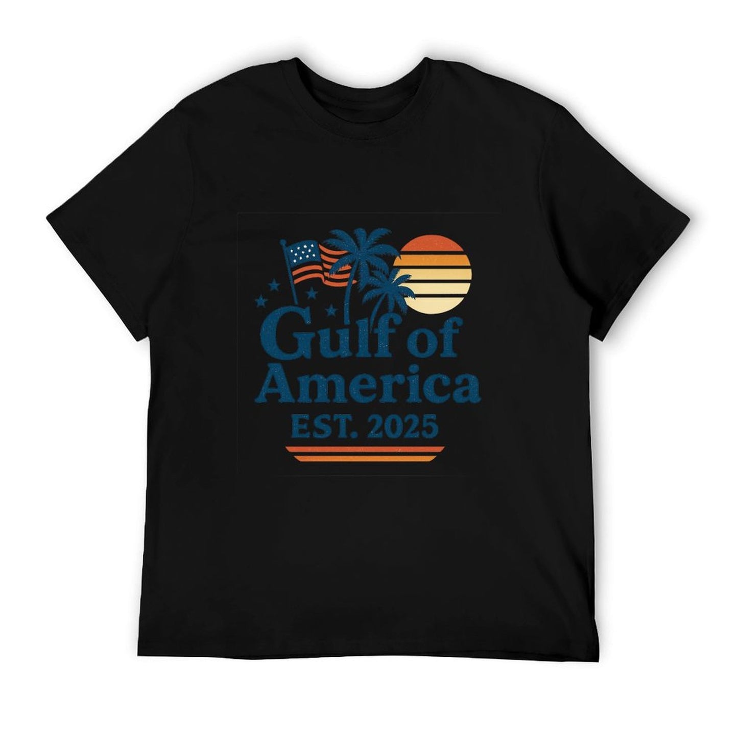 Gulf of US Patriotic Vintage America Design Polyester Blend T-Shirt