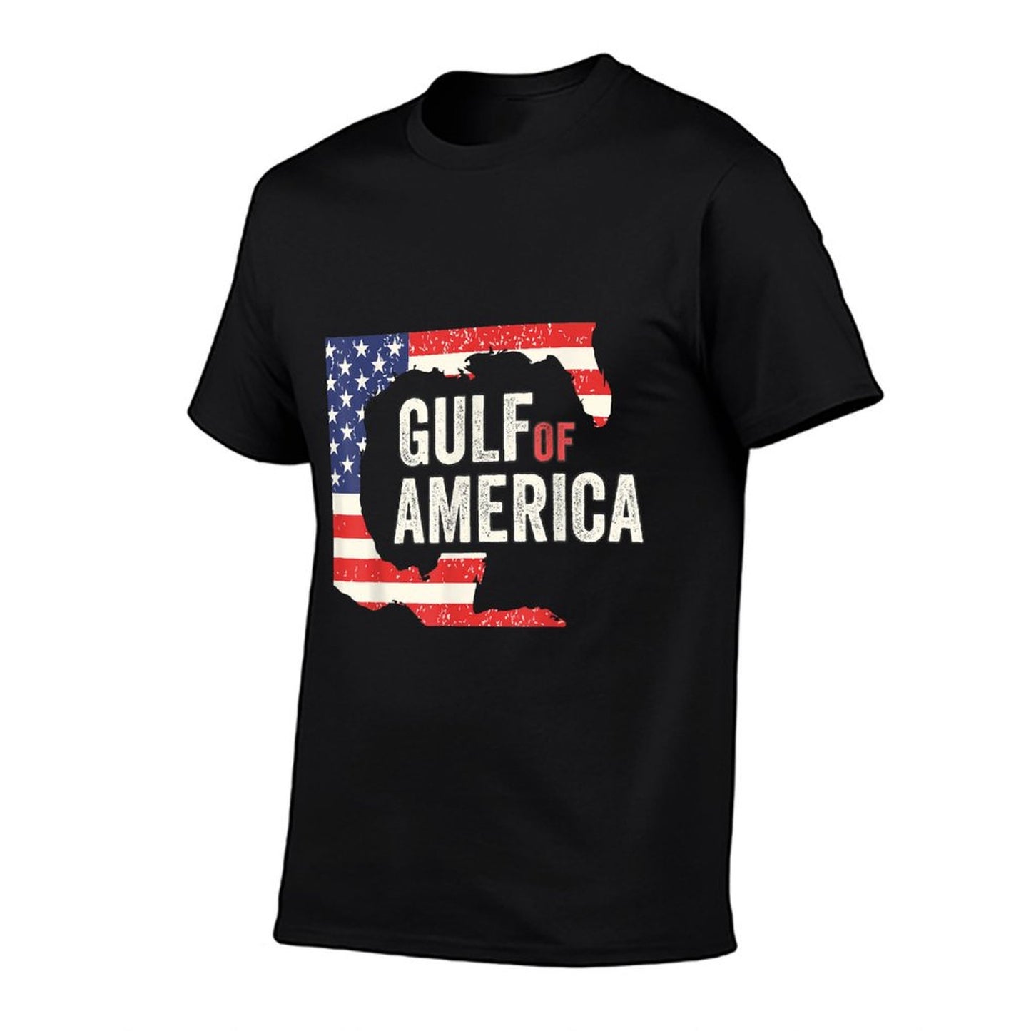Gulf of USA America Funny Gulf of Mexico USA Flag Map July 4 Oversized Silhouette T-Shirt