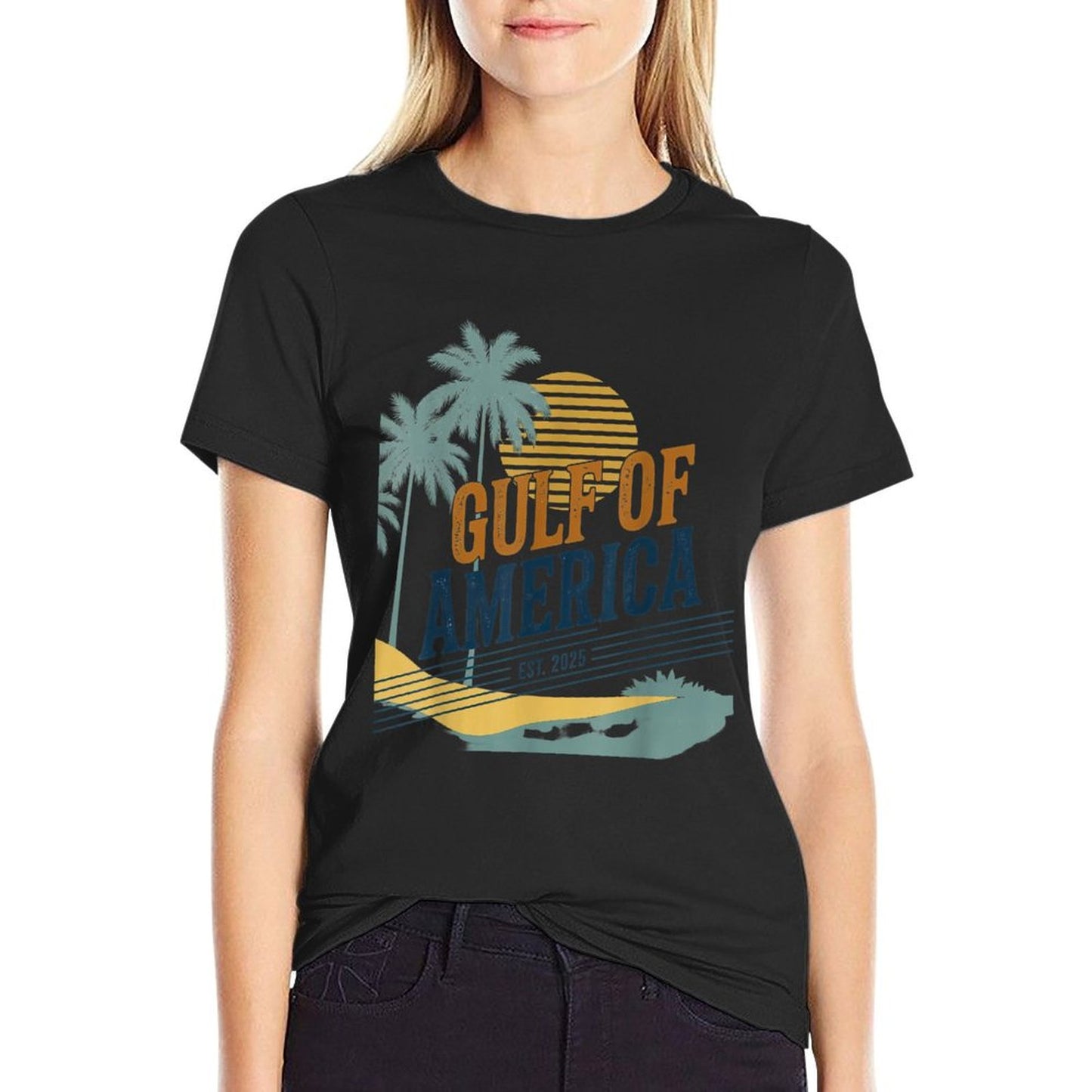 Retro Vintage Gulf Of USA America Est 2025 Gulf Mexico Soft T-Shirt