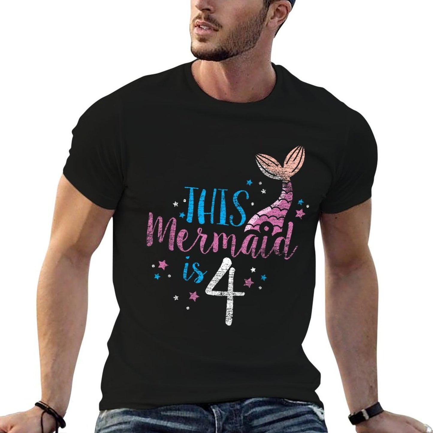 4th Birthday Girl Gifts - This Mermaid Is 4 Years Old Quick-drying T-Shirt