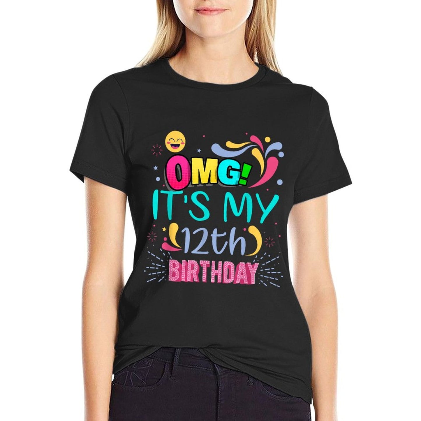 OMG It's My 12th Birthday Gift for 12 Years Old Birthday Slim-fit Cut T-Shirt