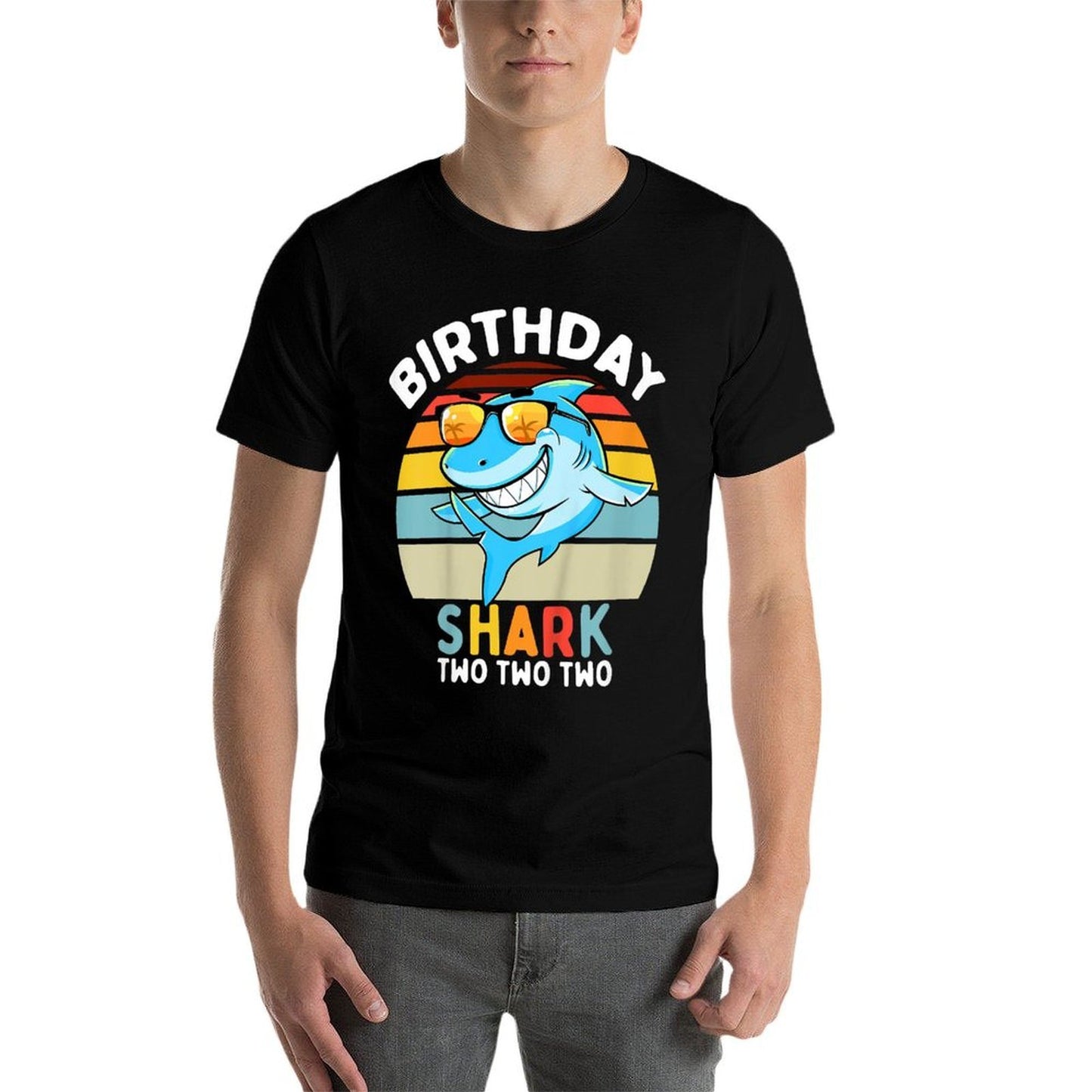 2nd Birthday Boy Shark 2 Year Old Boys Matching Family Odor-resistant T-Shirt