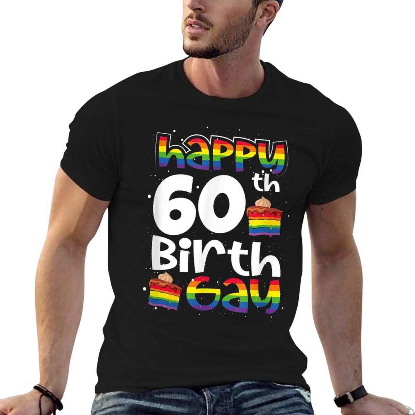 Gay Lesbian Pride Rainbow LGBTQ 60TH Birthday Birthgay Versatile T-Shirt