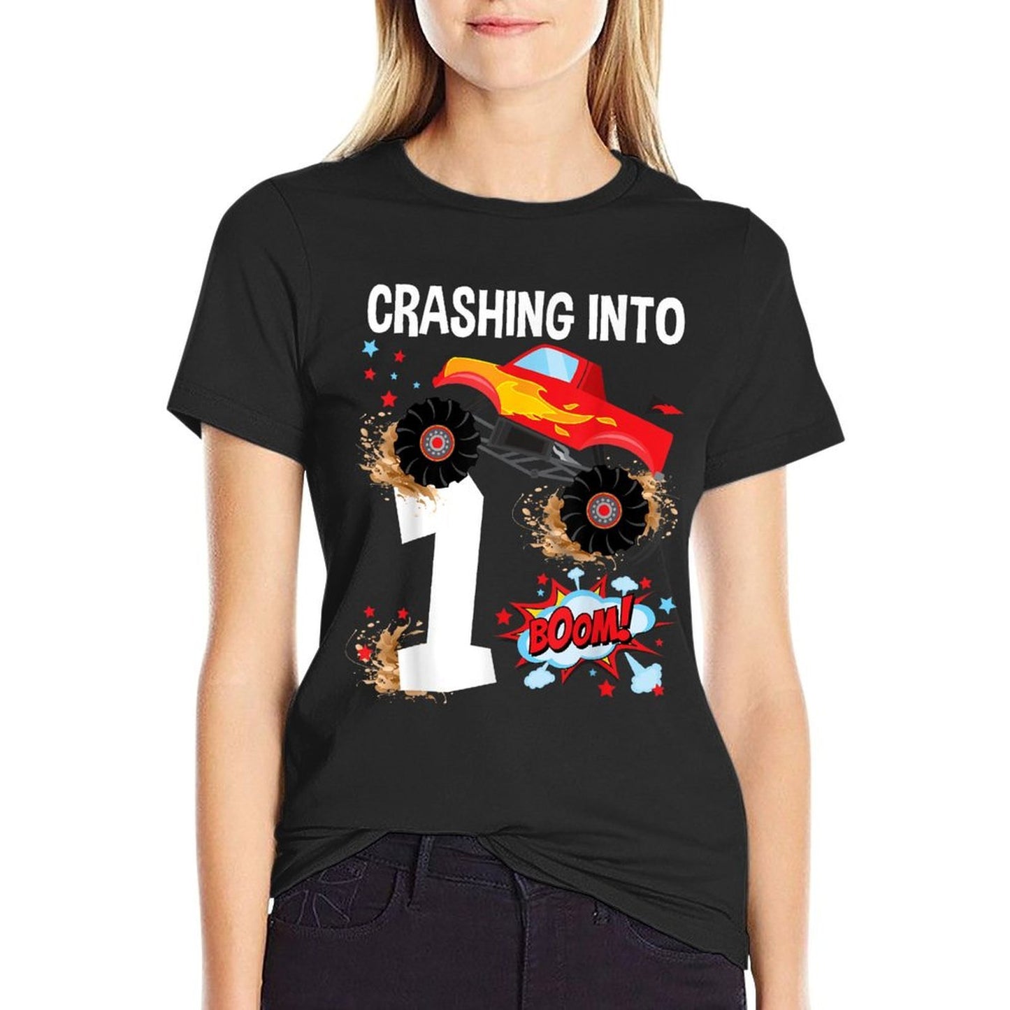 Kids 1 Year Old Monster Truck 1st Birthday Boy Car Trucks Vintage-inspired T-Shirt