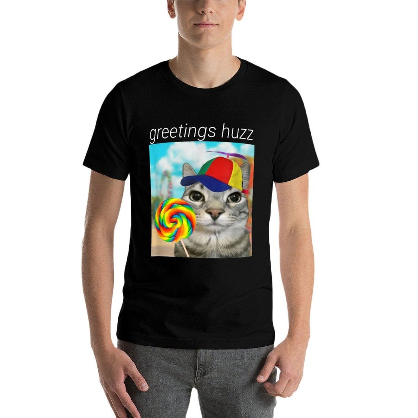 Greetings Huzz Funny Gen Z Gen Alpha Slang Meme Vintage-inspired T-Shirt