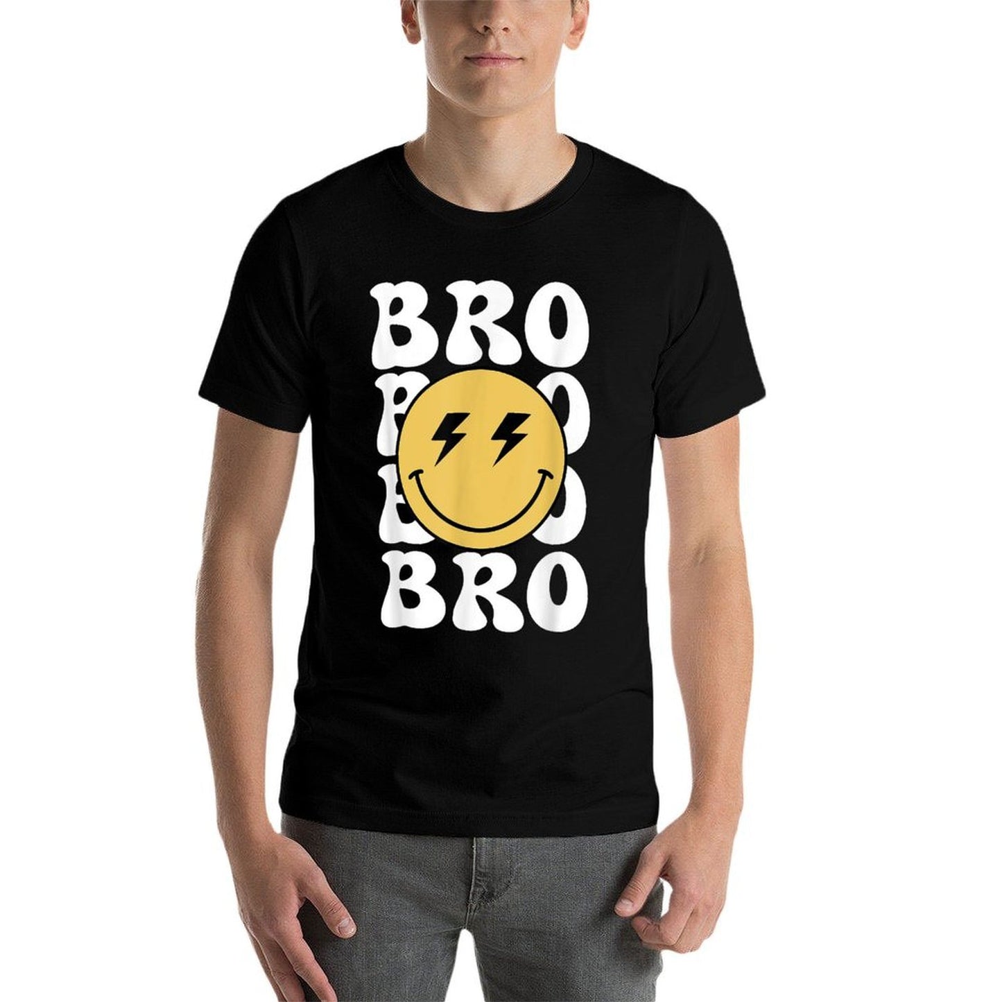 Bro One Happy Dude Birthday Theme Family Matching Rolled Sleeves T-Shirt