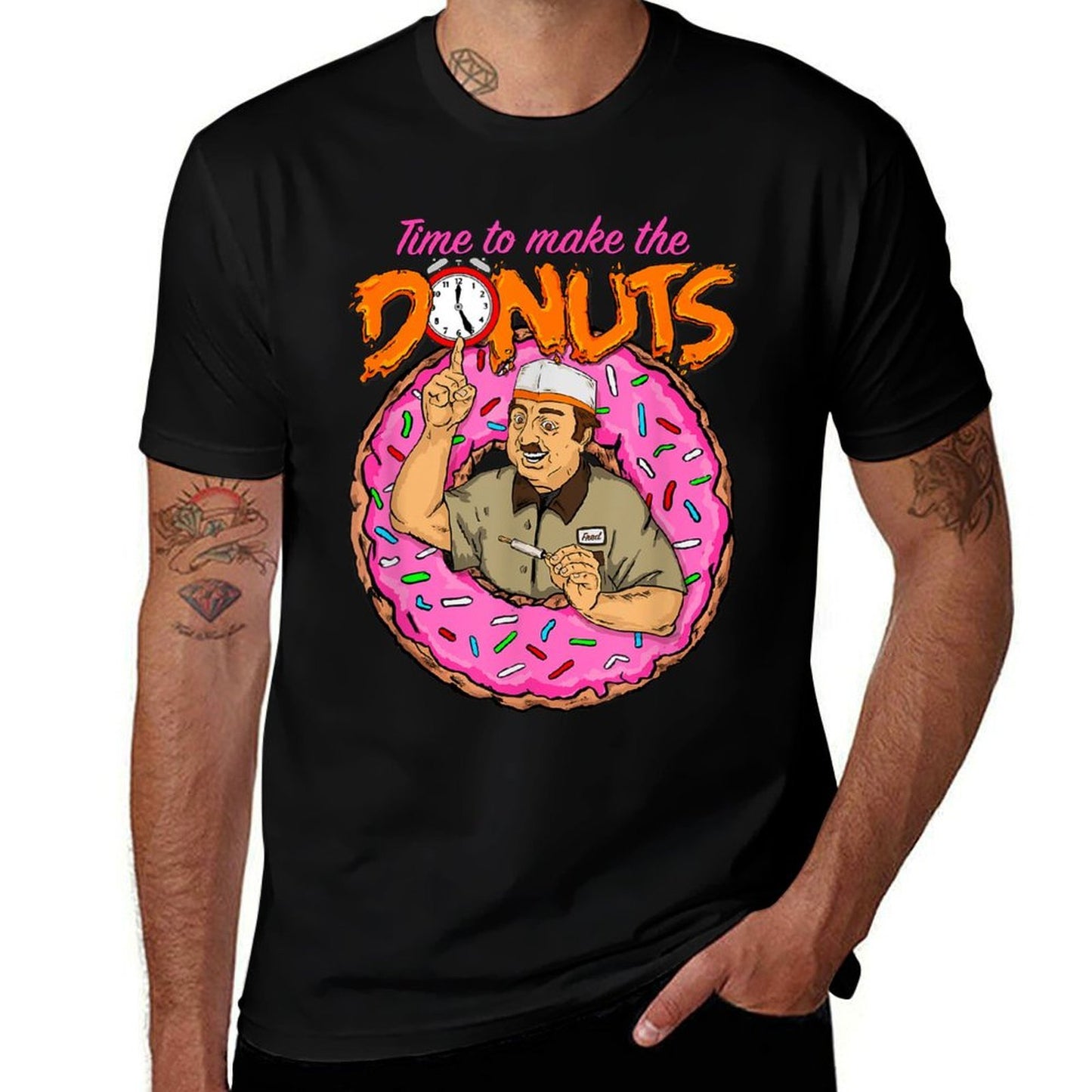 Time To Make The Donuts - Funny Vintage Retro 80's Humor Tee Tagless Design T-Shirt