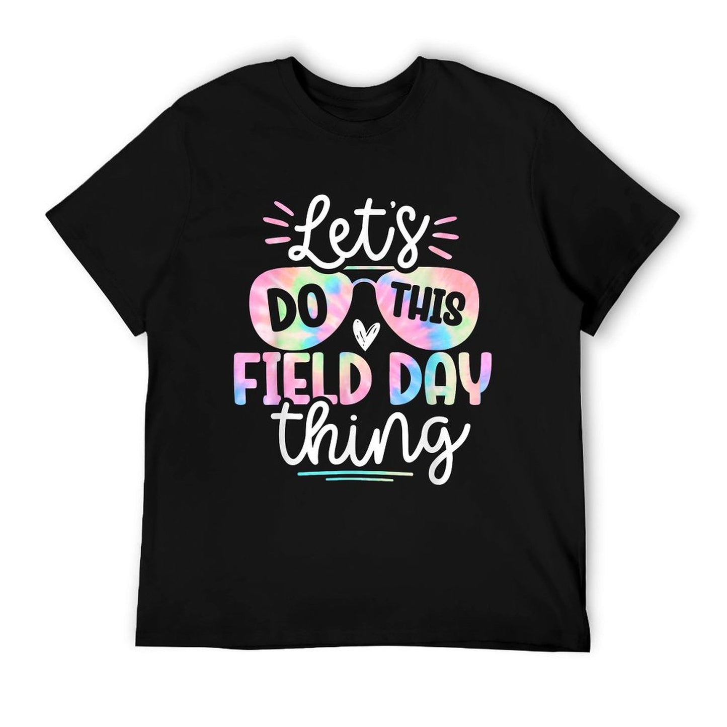 School Field Day Tie Dye Field Day Teachers Kids Ribbed Collar T-Shirt