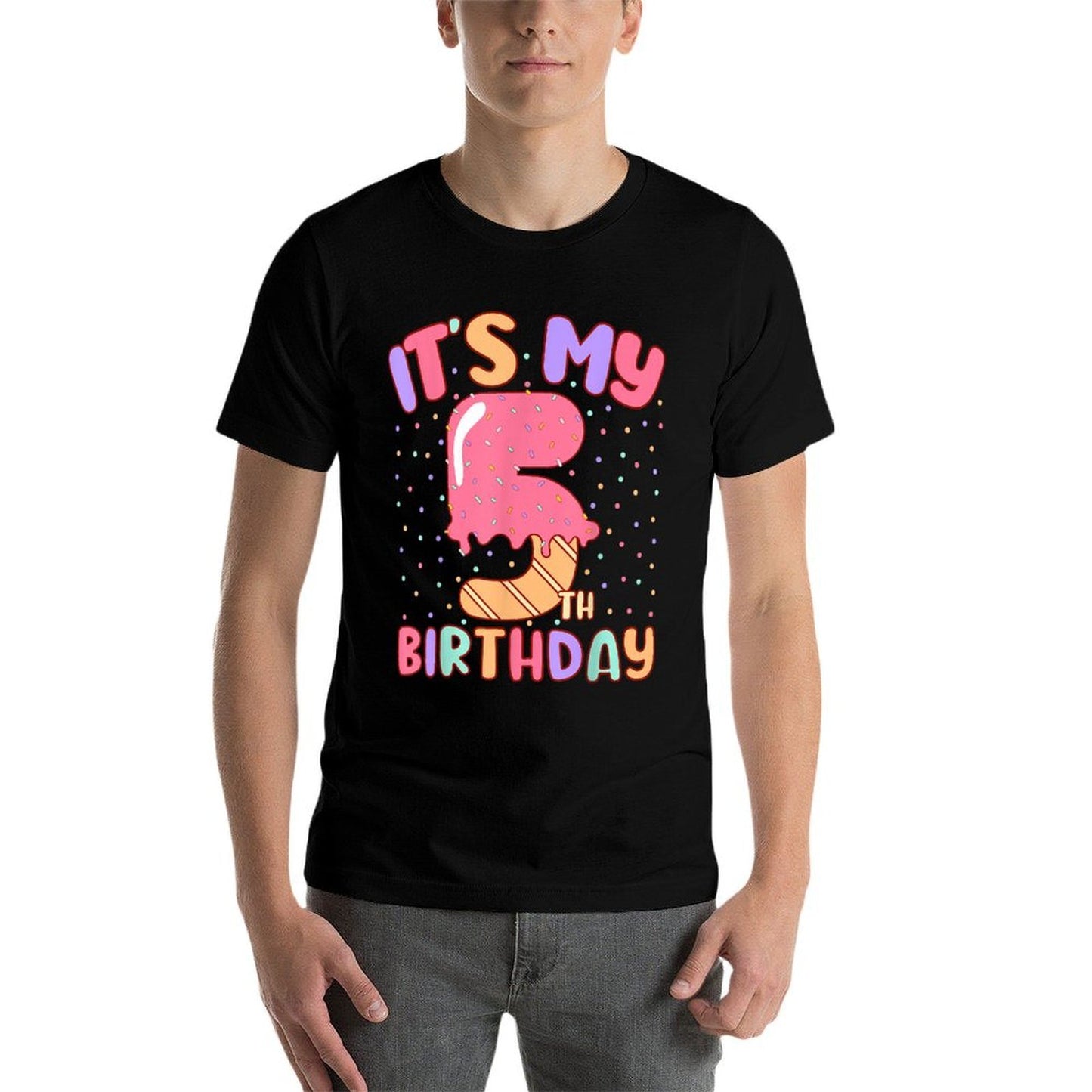 5th Ice Cream Birthday 5 Years Old Bday Boys Girls Kids Lightweight T-Shirt